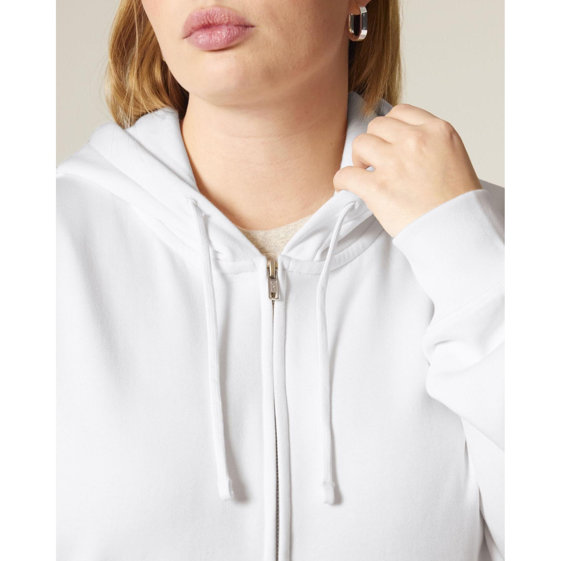 Hanorac cu fermoar pentru femei Stella Ida White XL