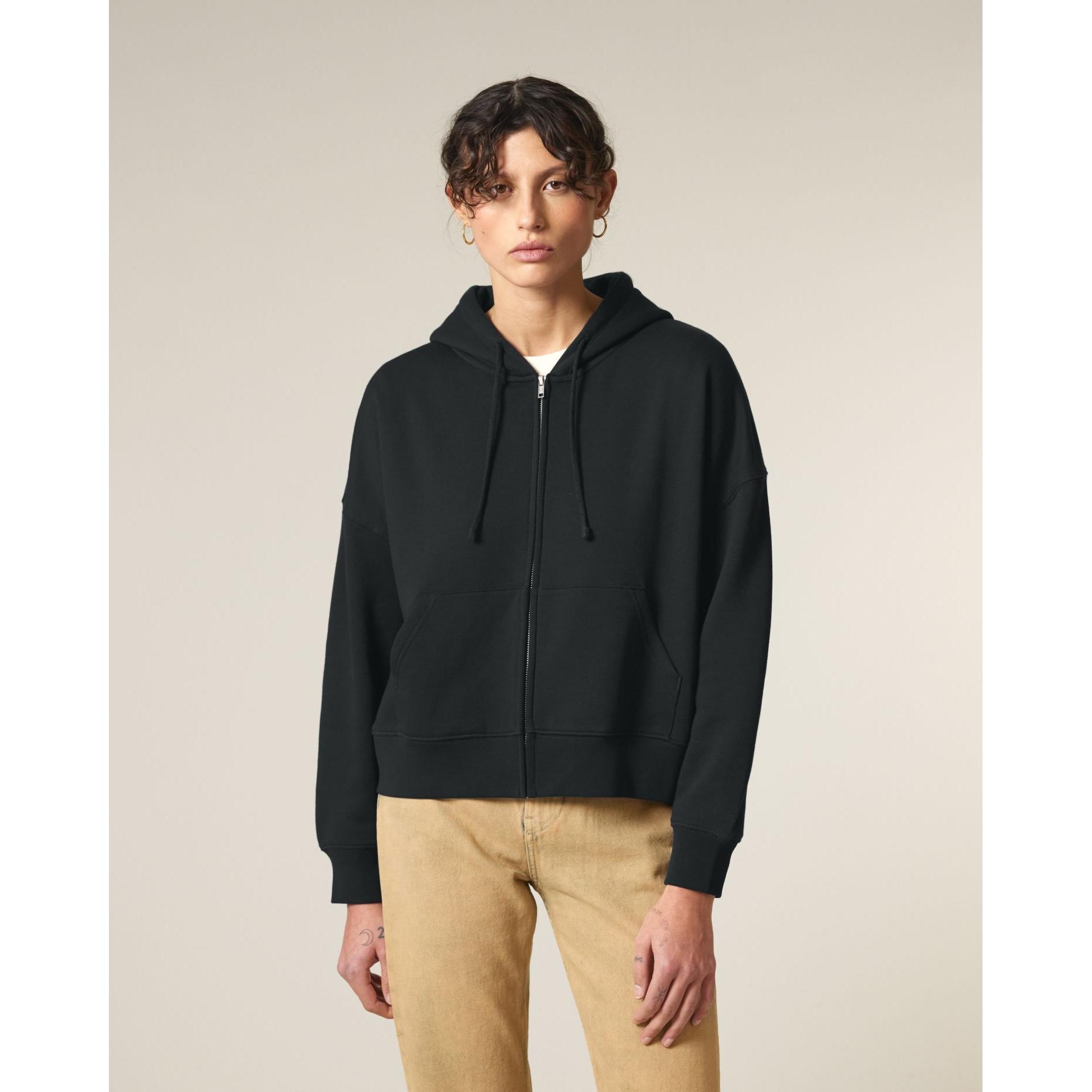 Hanorac cu fermoar pentru femei Stella Ida Black XL