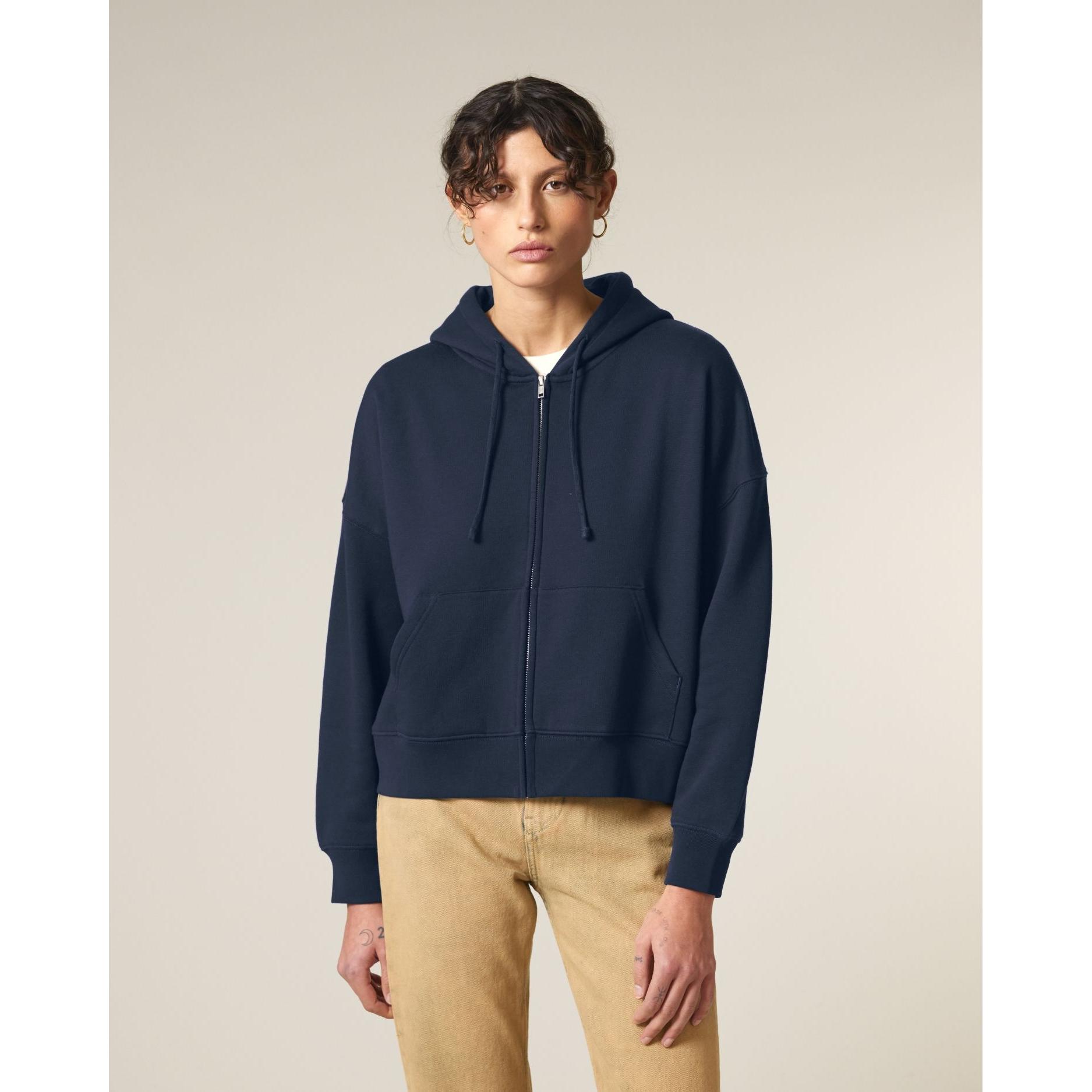 Hanorac cu fermoar pentru femei Stella Ida French Navy XL