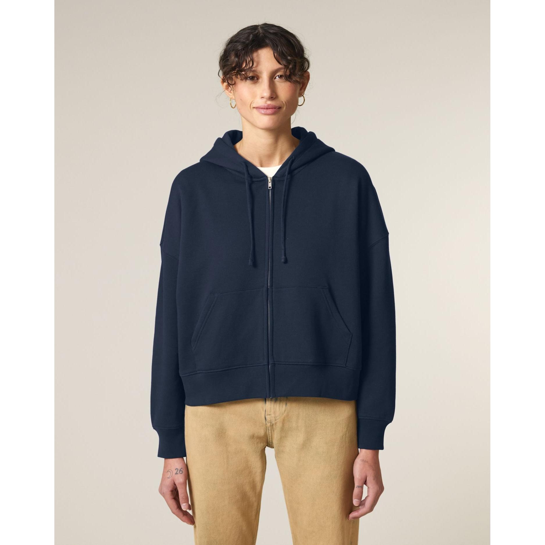 Hanorac cu fermoar pentru femei Stella Ida French Navy XL