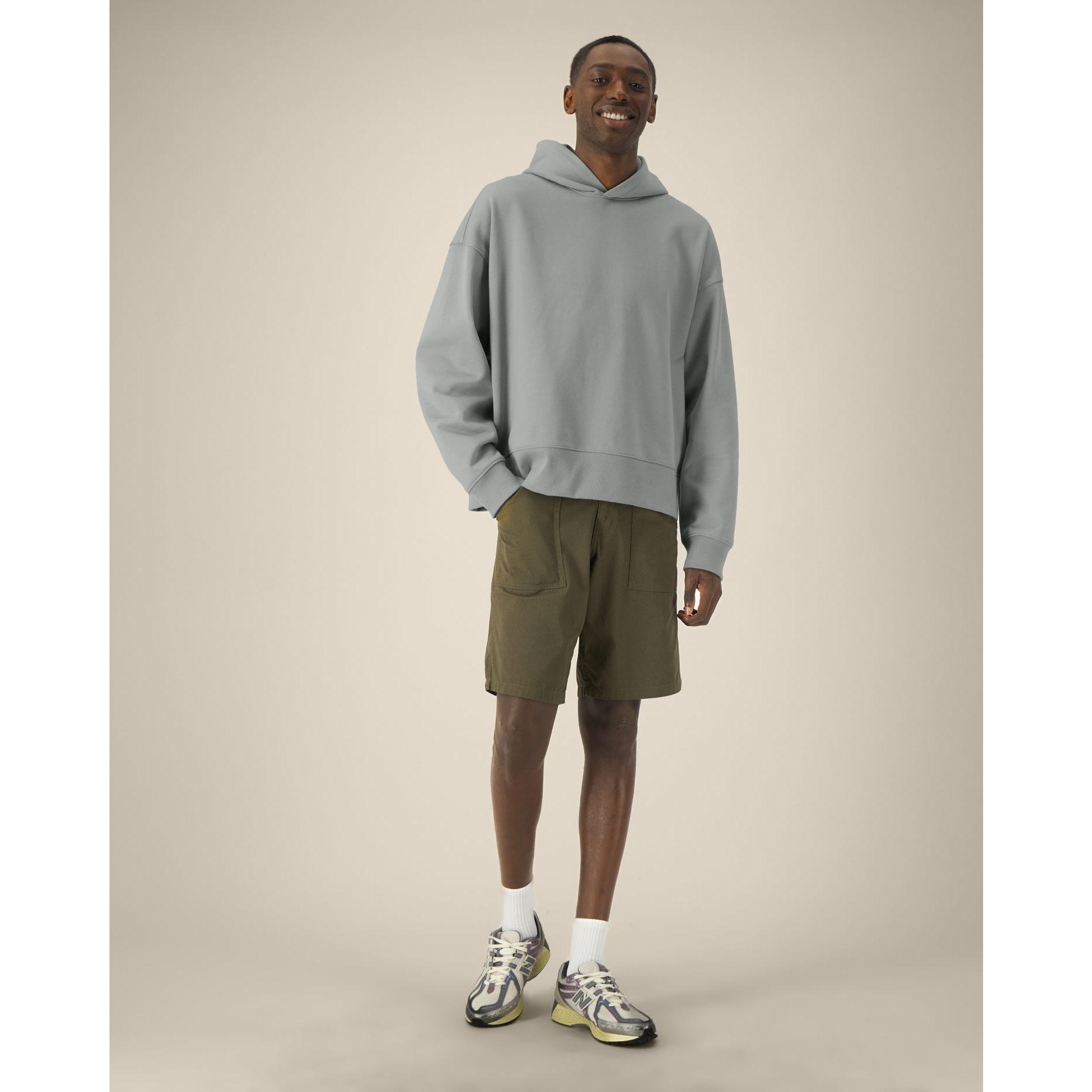 Hanorac cu glugă unisex Voicer Misty Grey 3XL