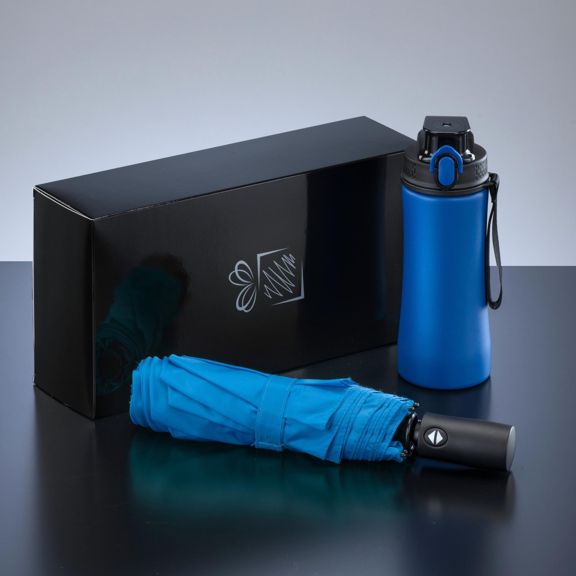 Set pentru utilizare intensivă cu sticlă de apă și umbrelă PRIMO Bleu Albastru