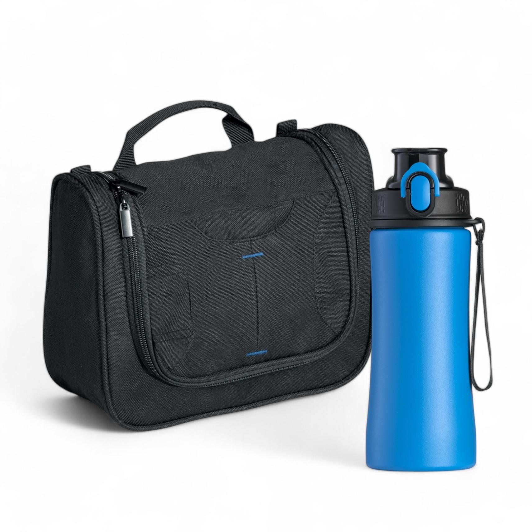 Set sticlă de oțel și geantă cosmetică PRIMO SET III