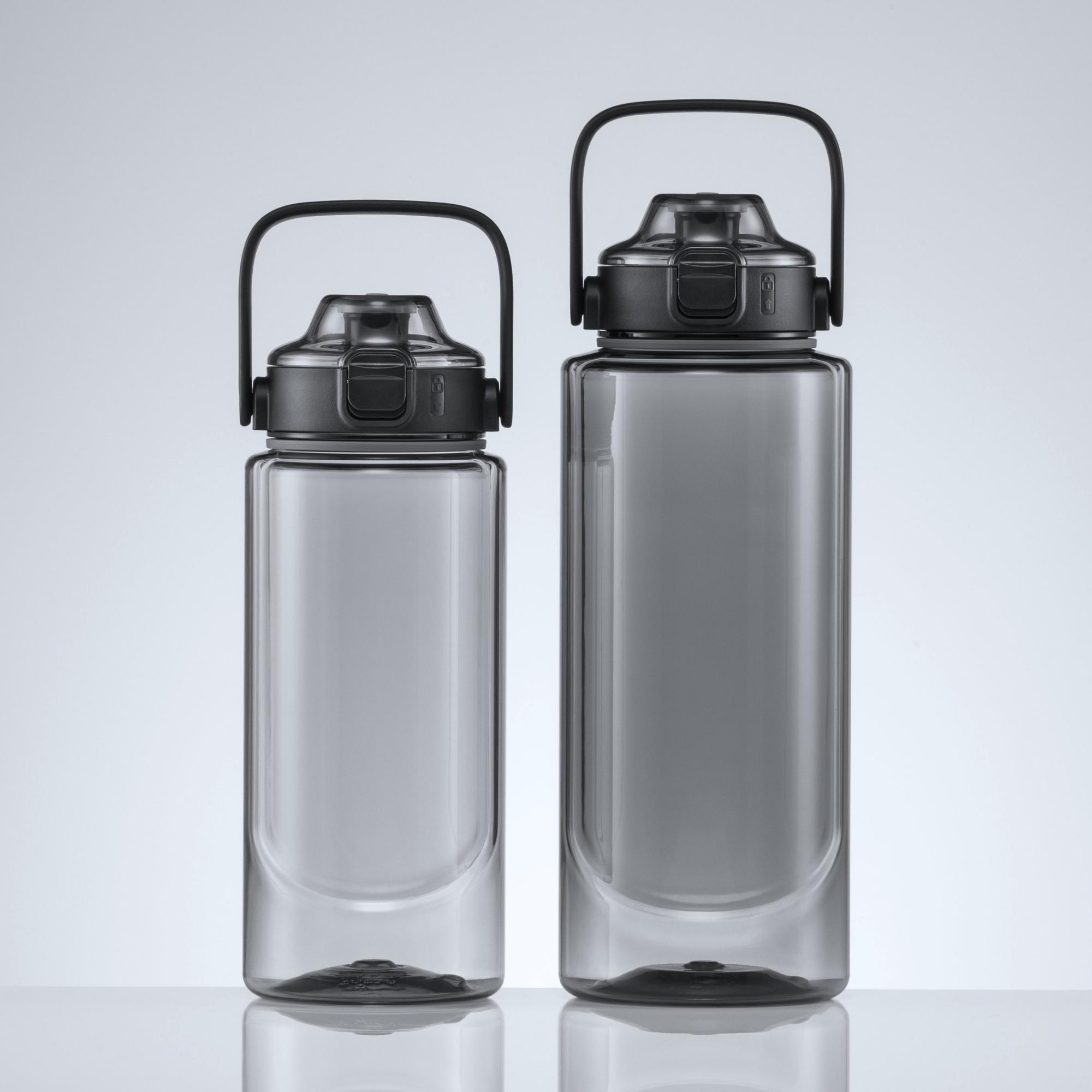 Sticlă de apă din Tritan™, tip doză, 1000 ml, NEON Negru