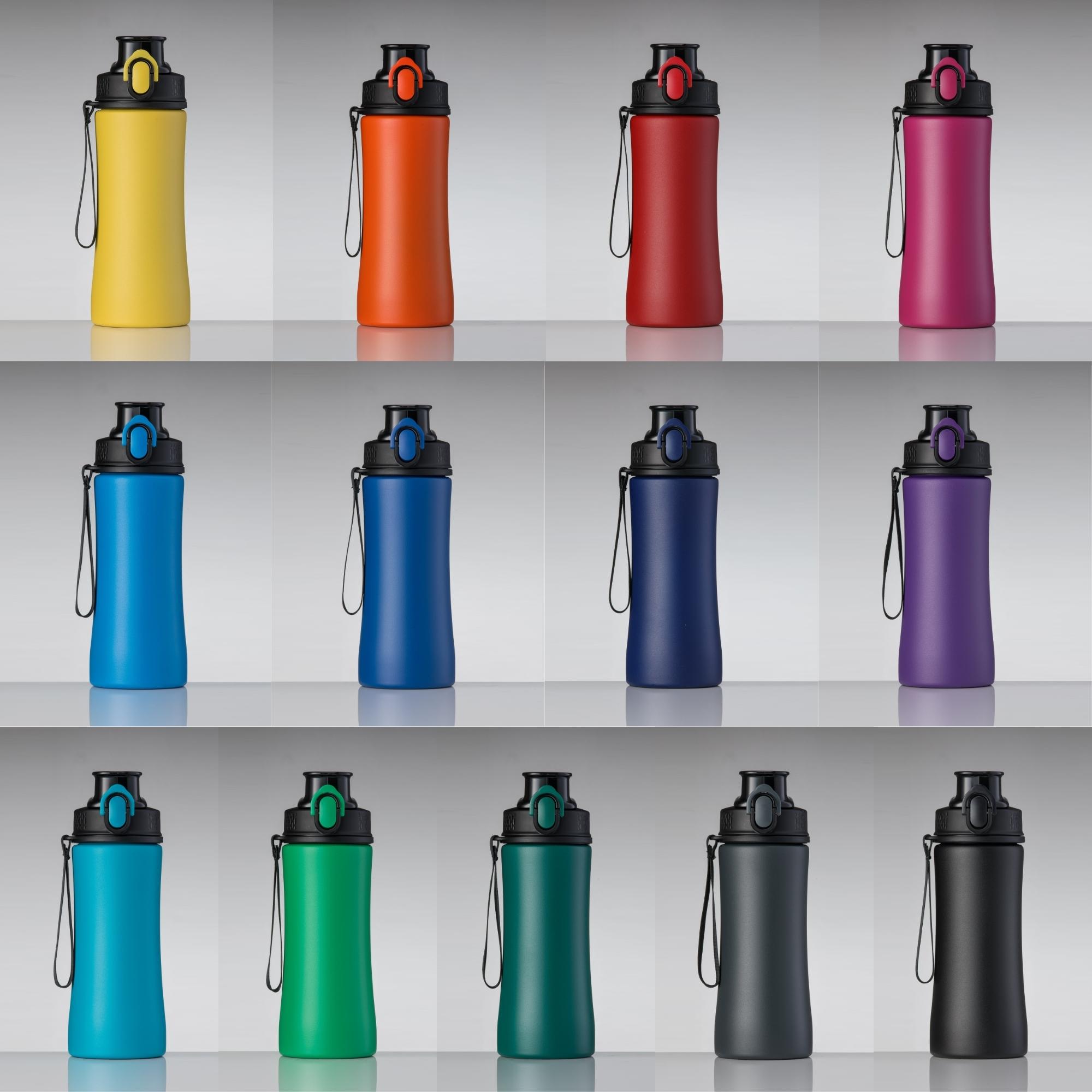 Set cană termică și sticlă de oțel PRIMO Negru Negru