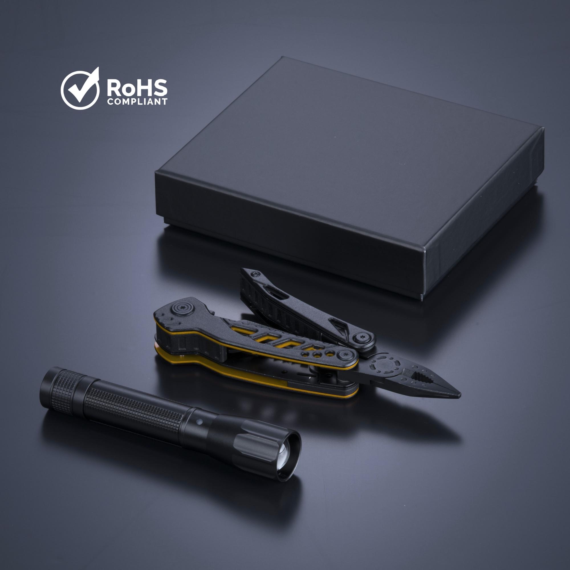 Set instrument multifuncțional și lanternă medie Optima Set I Galben