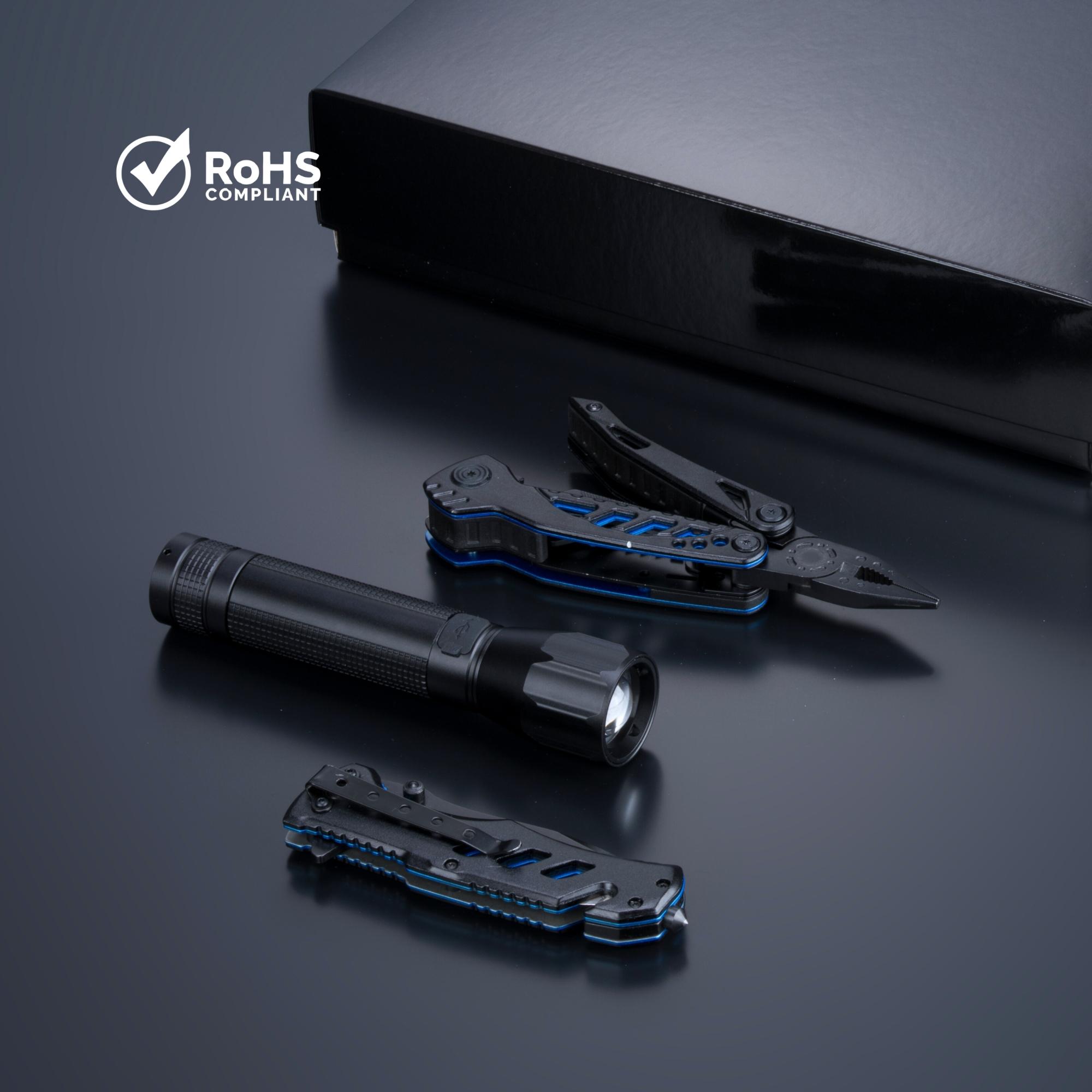 Set instrument multifuncțional, cuțit de salvare și lanternă mare Optima Set III