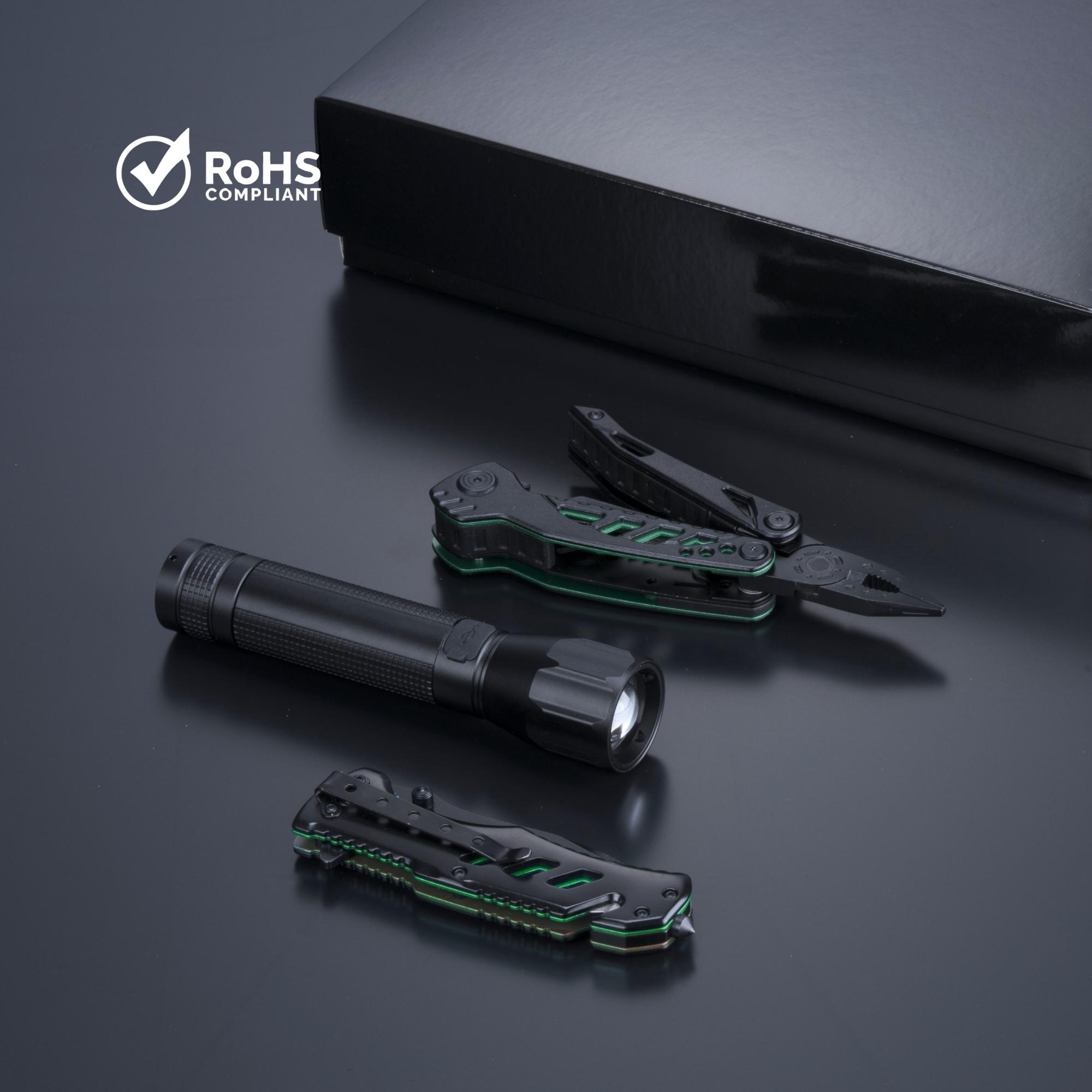 Set instrument multifuncțional, cuțit de salvare și lanternă mare Optima Set III