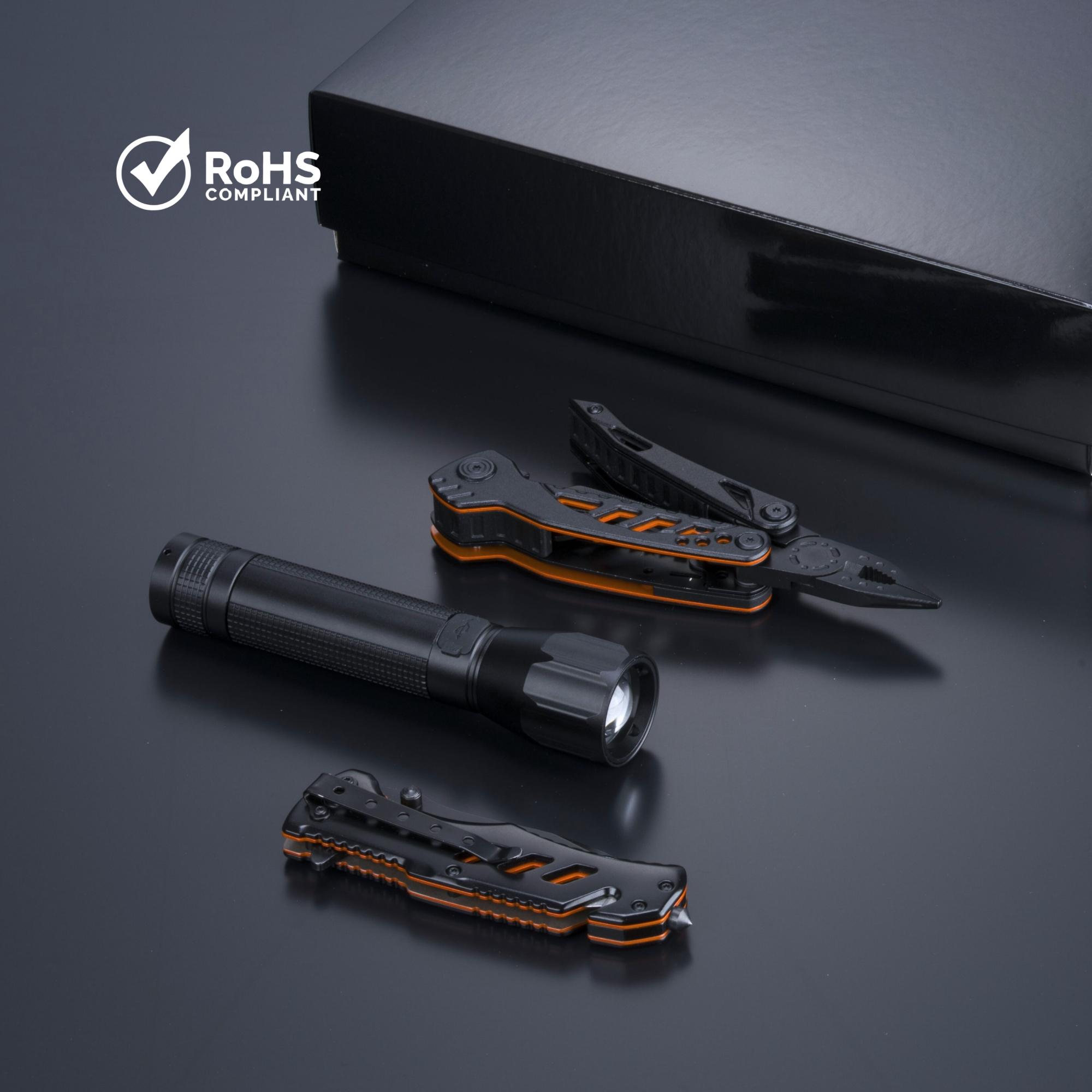 Set instrument multifuncțional, cuțit de salvare și lanternă mare Optima Set III