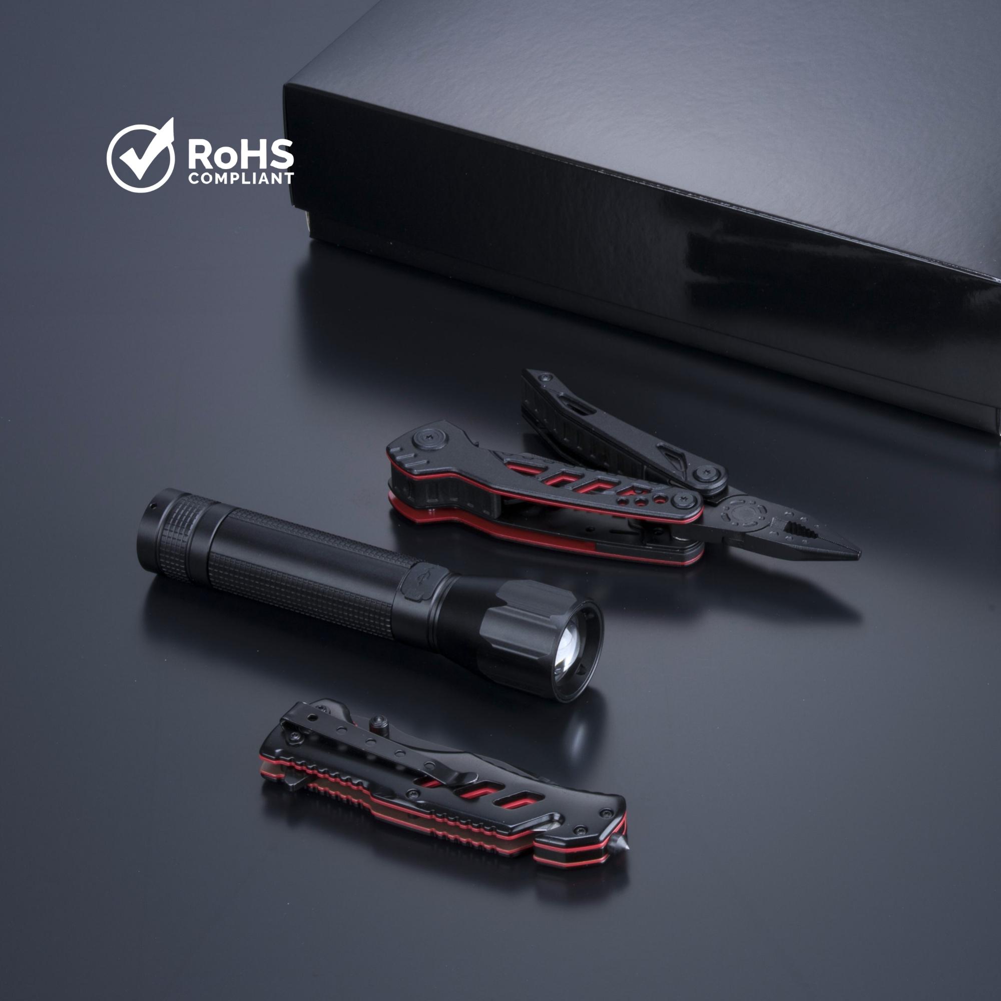 Set instrument multifuncțional, cuțit de salvare și lanternă mare Optima Set III