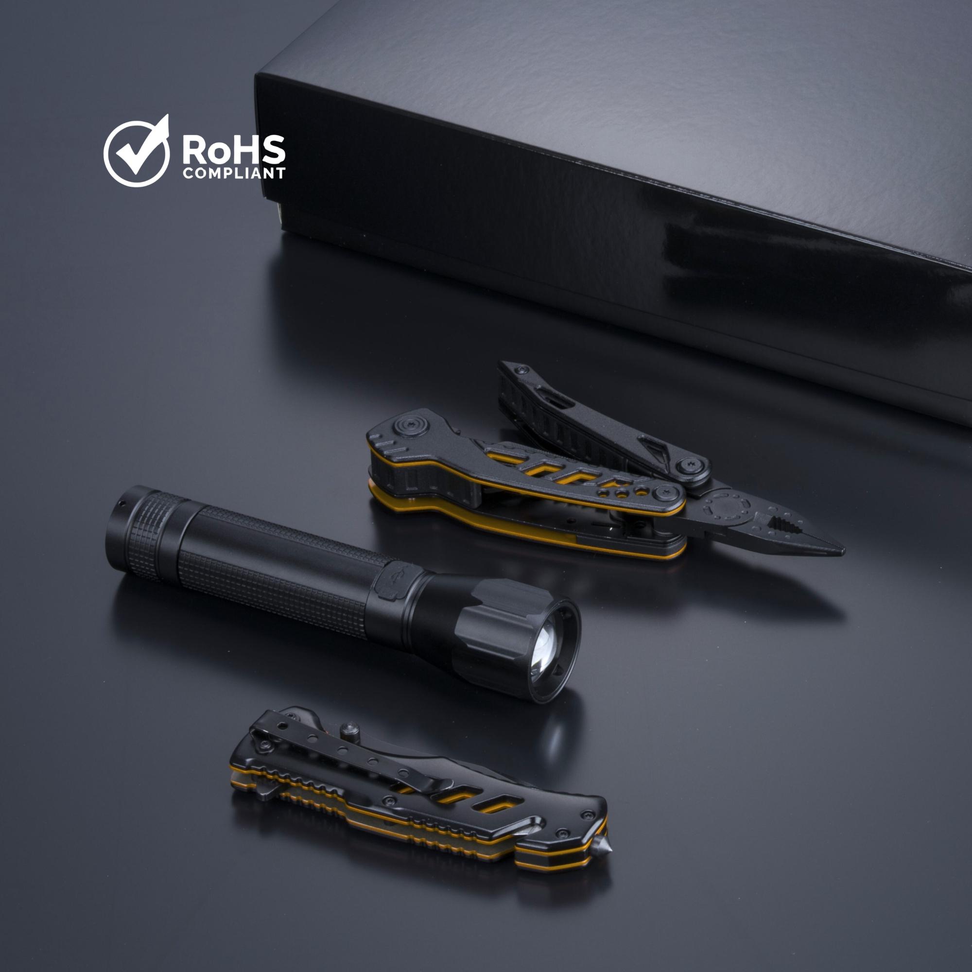 Set instrument multifuncțional, cuțit de salvare și lanternă mare Optima Set III