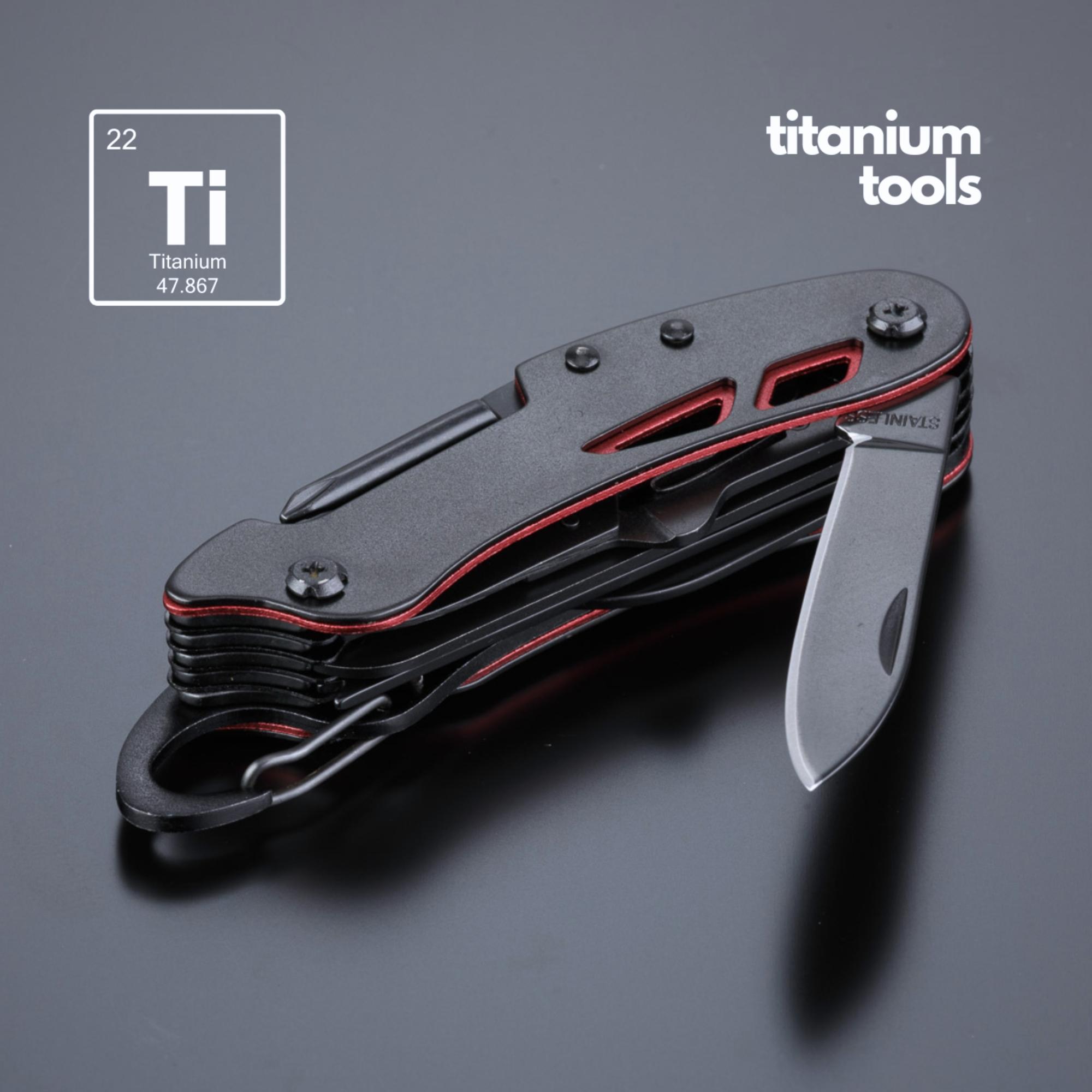 Set instrument multifuncțional, cuțit de buzunar și lanternă medie Optima Set II Rosu Rosu