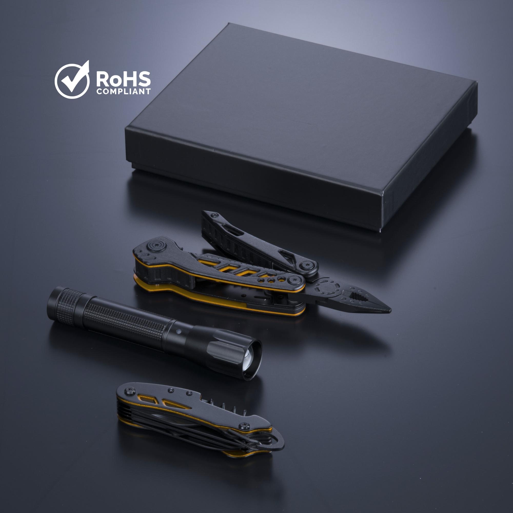 Set instrument multifuncțional, cuțit de buzunar și lanternă medie Optima Set II