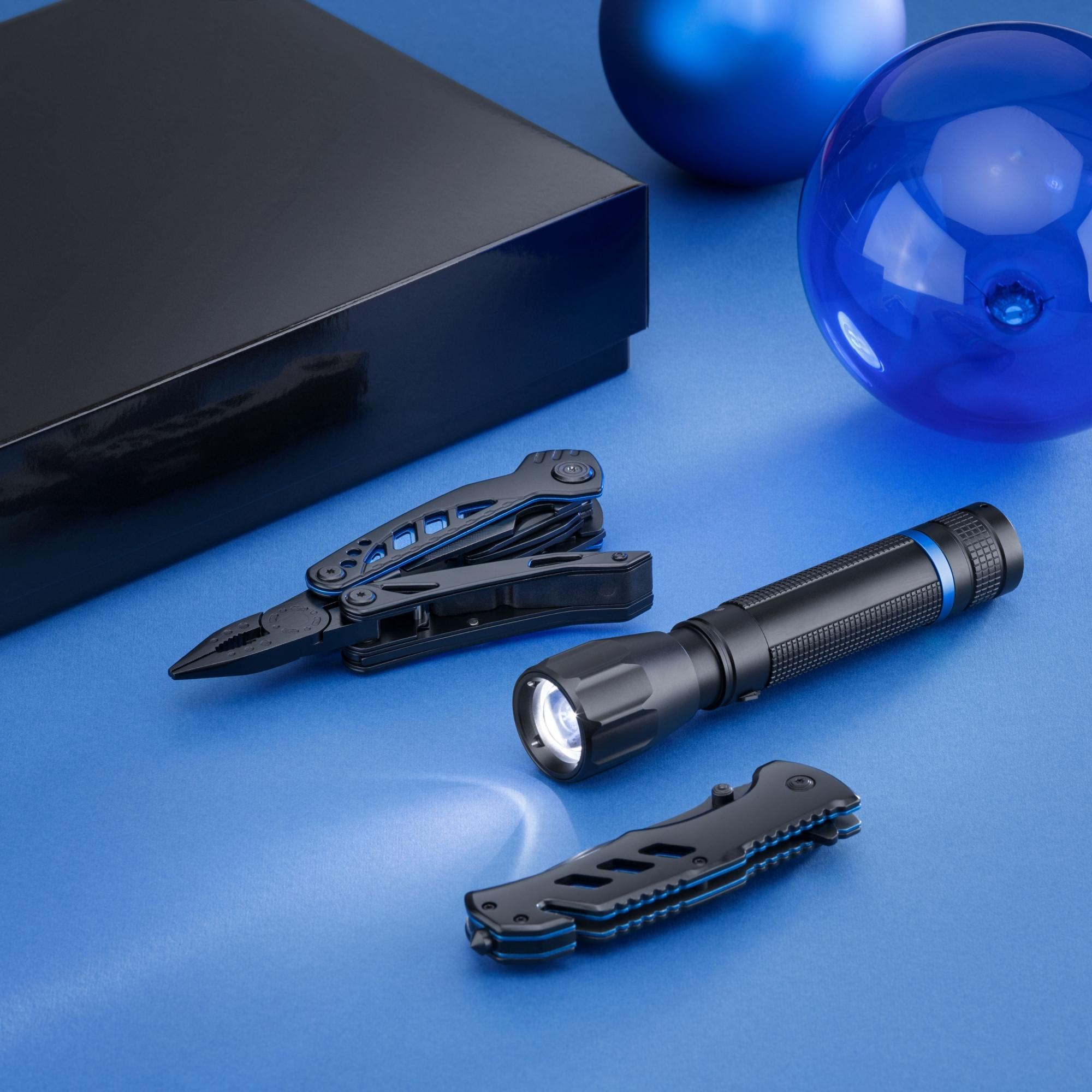 Set Optima Iii-B: Multitool, Cuțit De Salvare Și Lanternă Mare Albastru Albastru