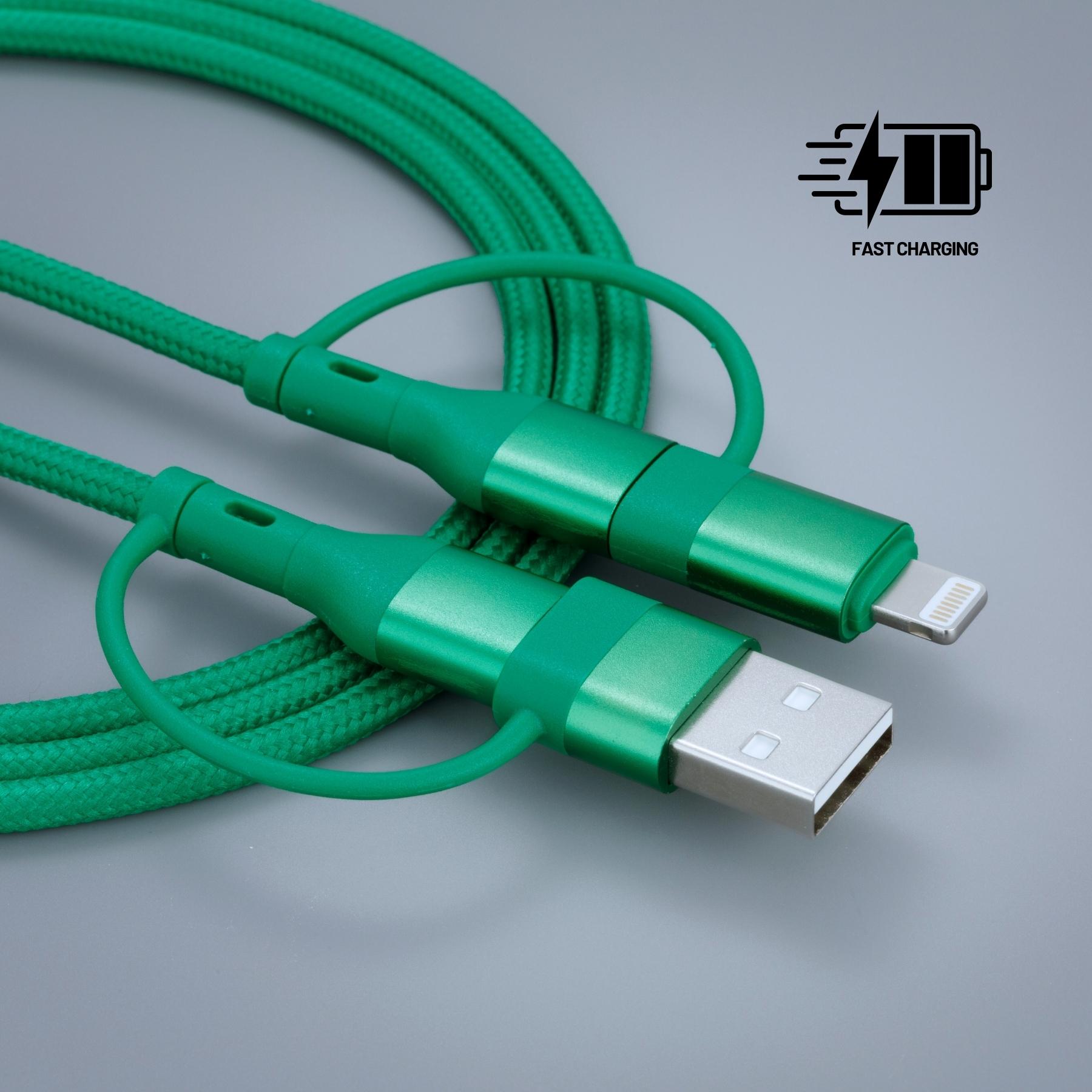 Cablu de încărcare și transfer de date Opti Color Verde