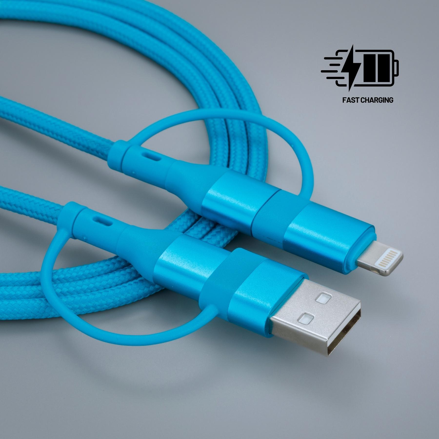 Cablu de încărcare și transfer de date Opti Color Turcoaz