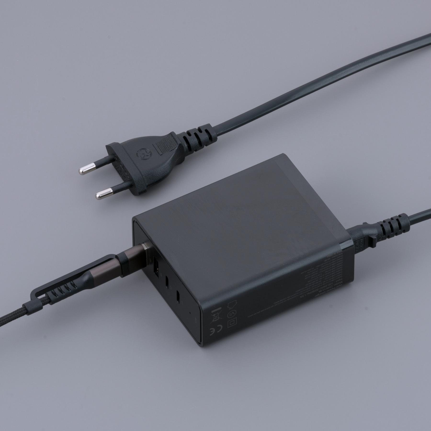 Încărcător de birou Opti Power GaN 65W (turn de încărcare cu 4 porturi) Negru