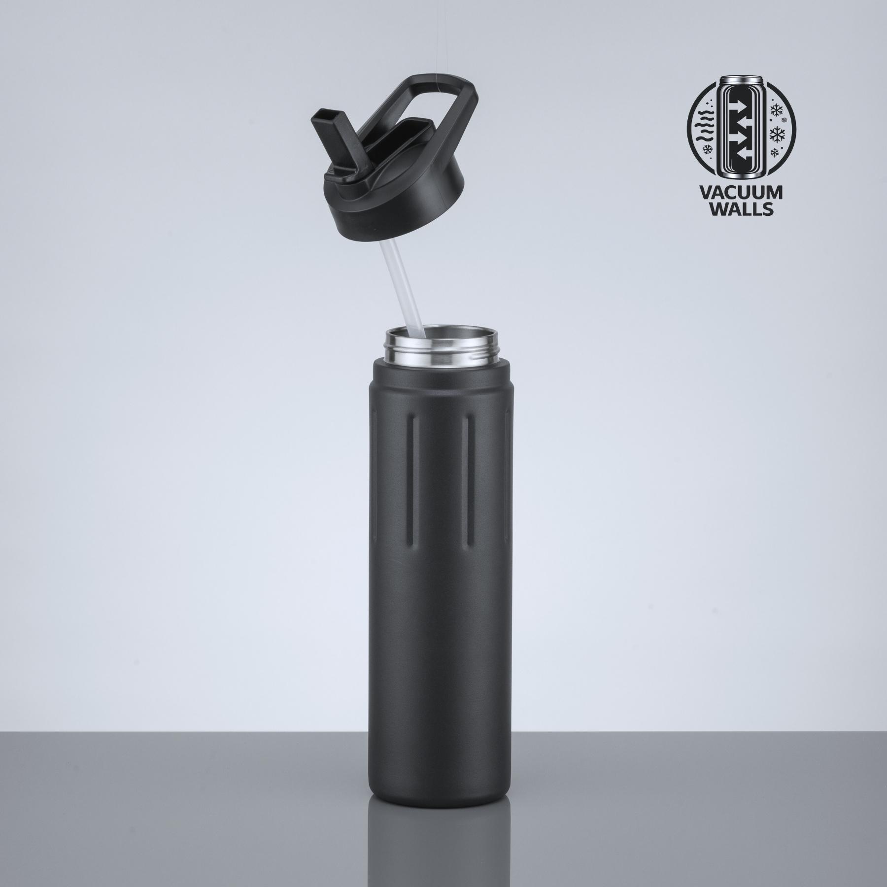 Sticlă din oțel pentru apă Scandic cu strat de cupru, 750 ml Negru