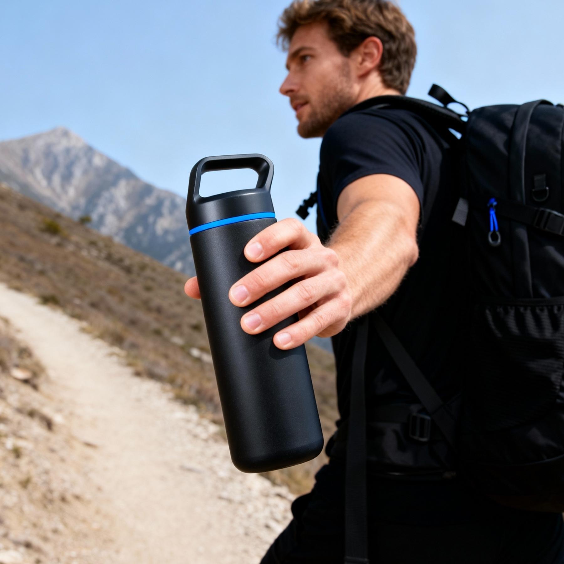 Sticlă din oțel pentru apă Expedition cu strat de cupru, 650 ml Violet