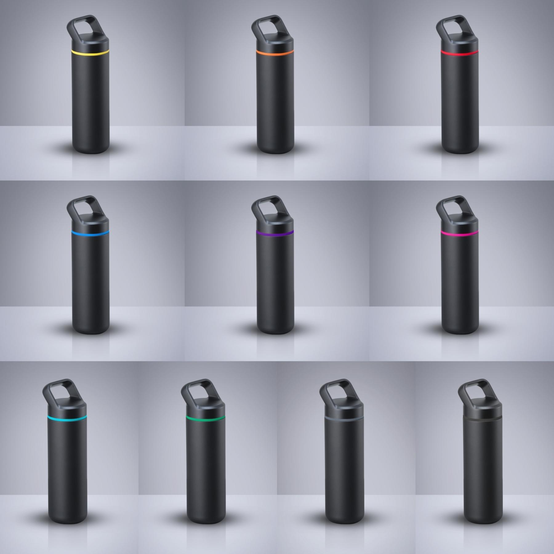 Sticlă din oțel pentru apă Expedition cu strat de cupru, 650 ml Negru