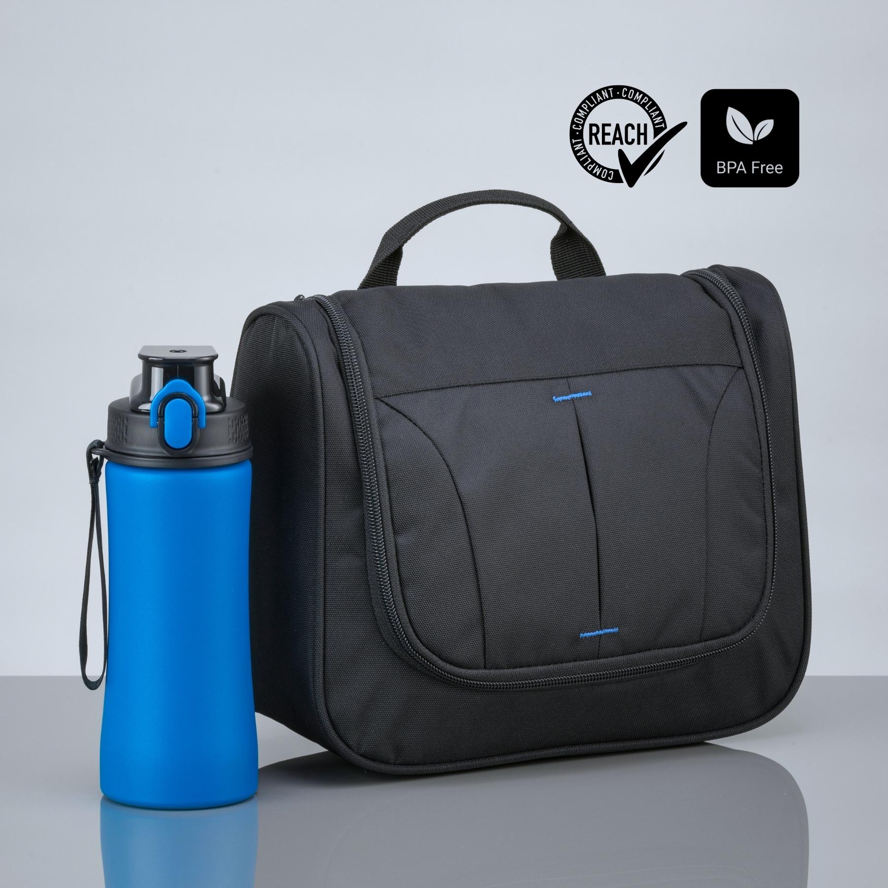 Set Primo Urban: trusă cosmetică și sticlă de apă 550 ml Albastru Albastru