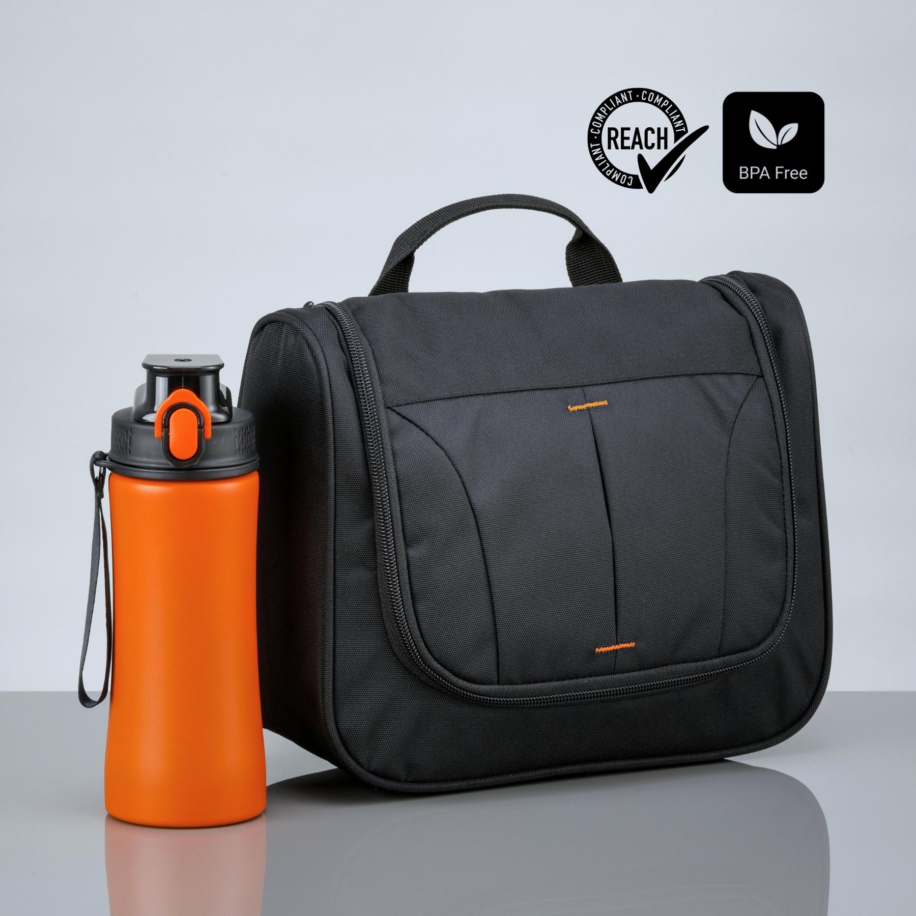 Set Primo Urban: trusă cosmetică și sticlă de apă 550 ml Portocaliu Portocaliu