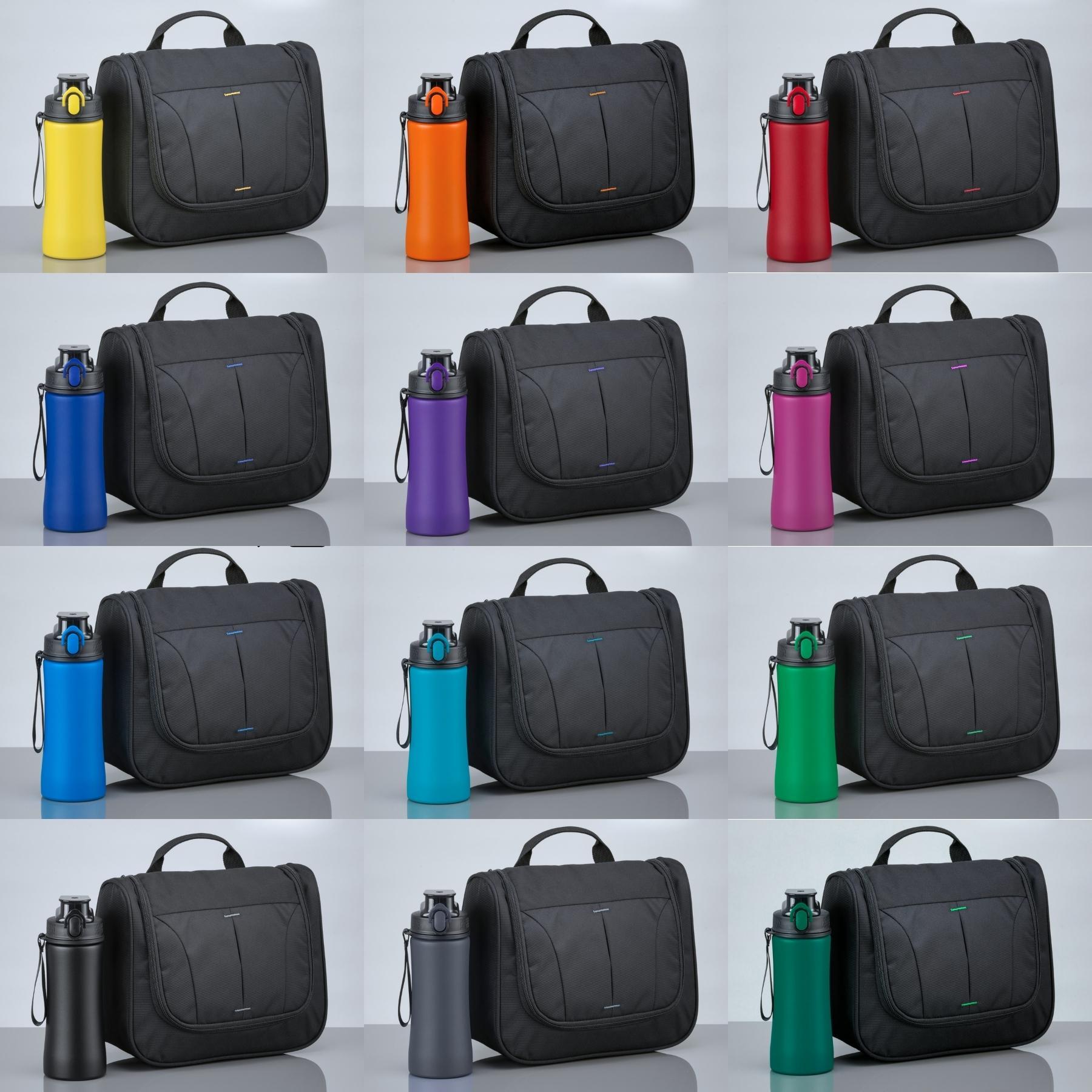 Set Primo Urban: trusă cosmetică și sticlă de apă 550 ml Verde Verde