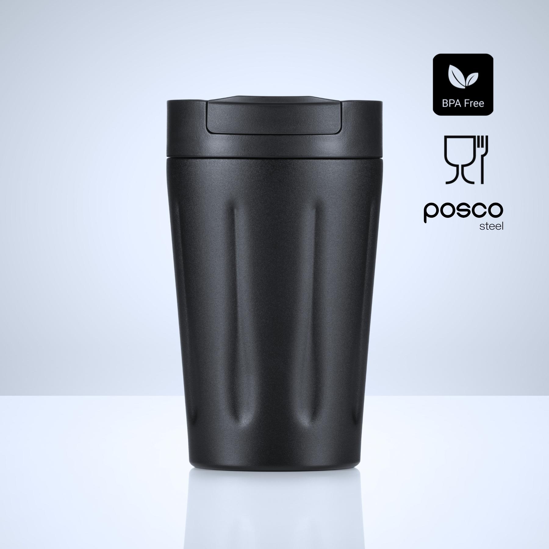 Set Scandic Drinking: cană termică 350 ml și sticlă de apă din oțel 750 ml Negru Negru