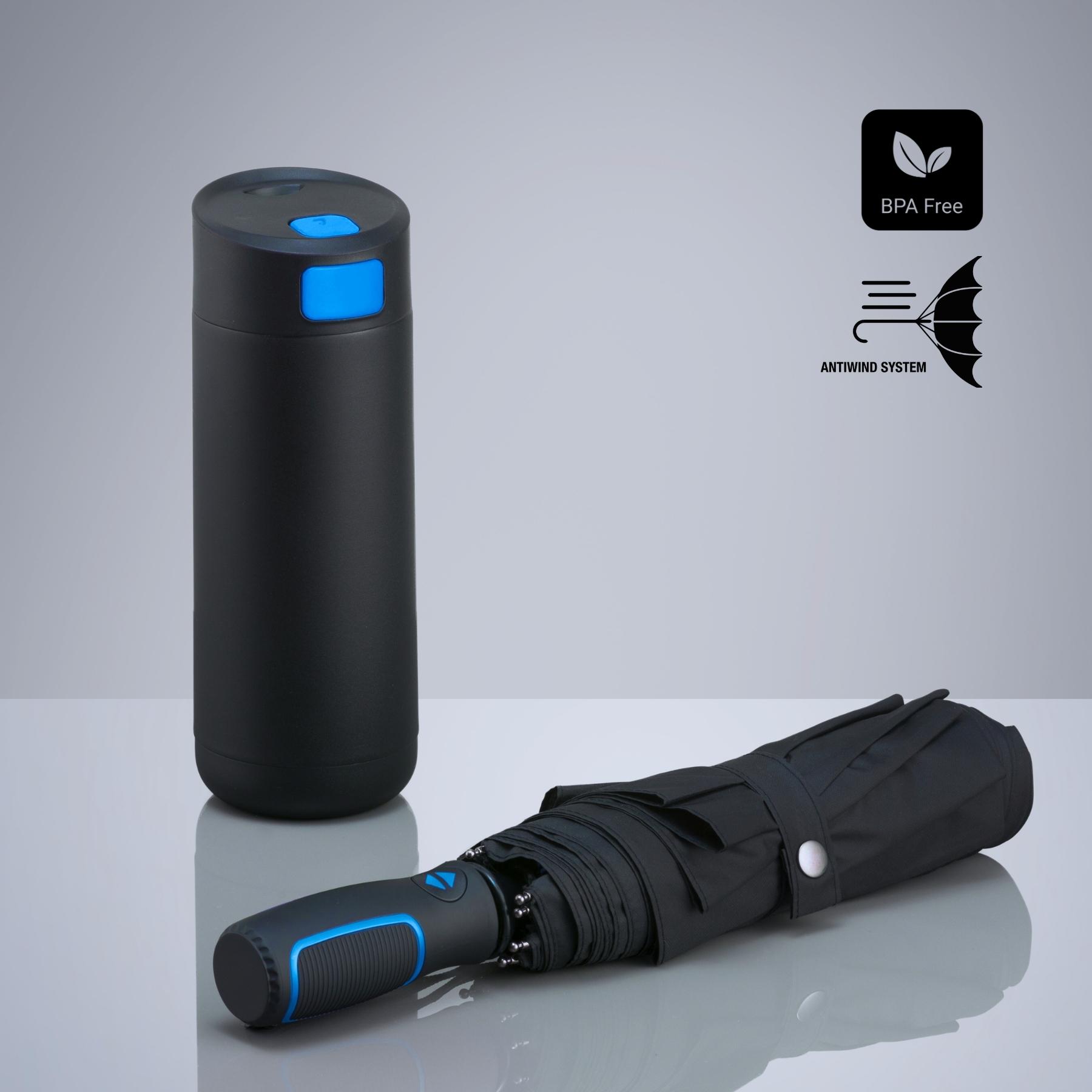 Set Dynamic: cană de cafea 450 ml și umbrelă automată