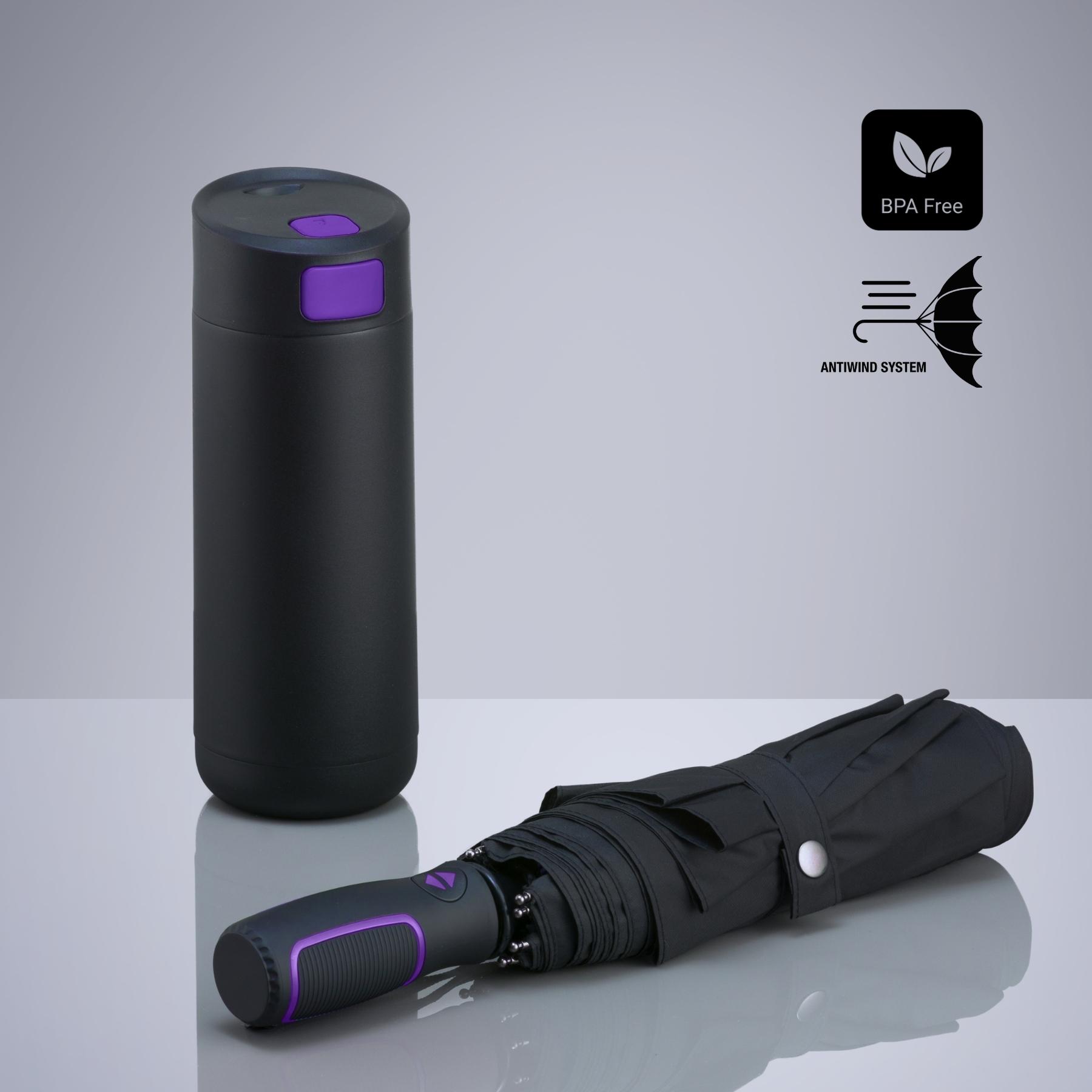 Set Dynamic: cană de cafea 450 ml și umbrelă automată