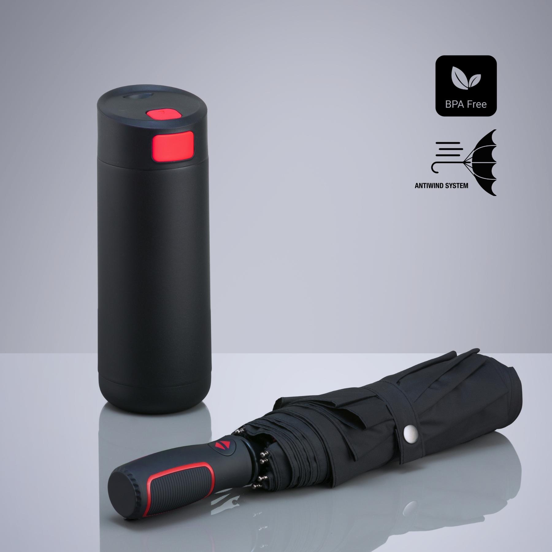 Set Dynamic: cană de cafea 450 ml și umbrelă automată