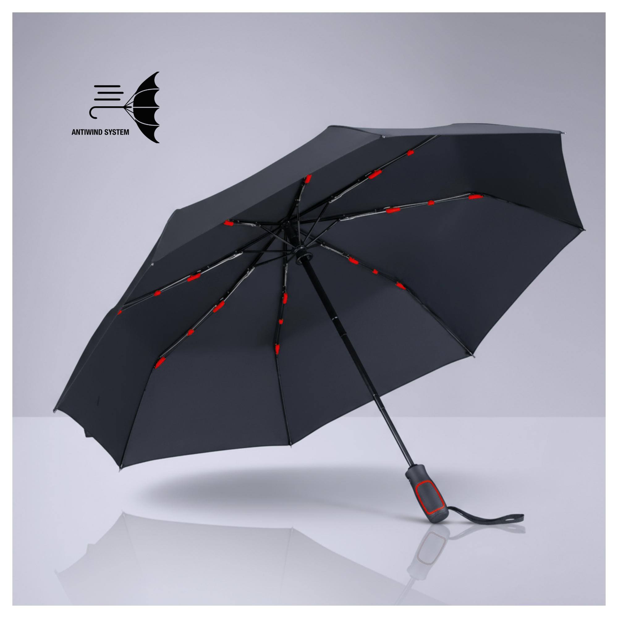 Set Dynamic: cană de cafea 450 ml și umbrelă automată Rosu