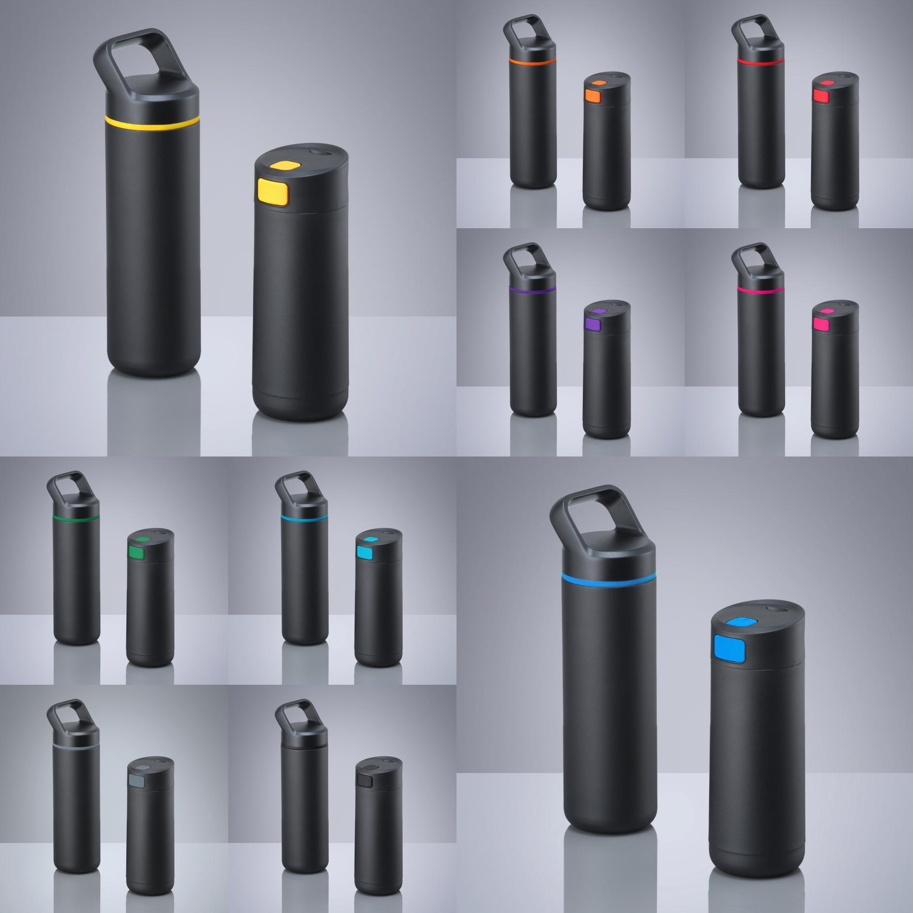 Set Expedition: cană de cafea 450 ml și sticlă din oțel 650 ml Negru