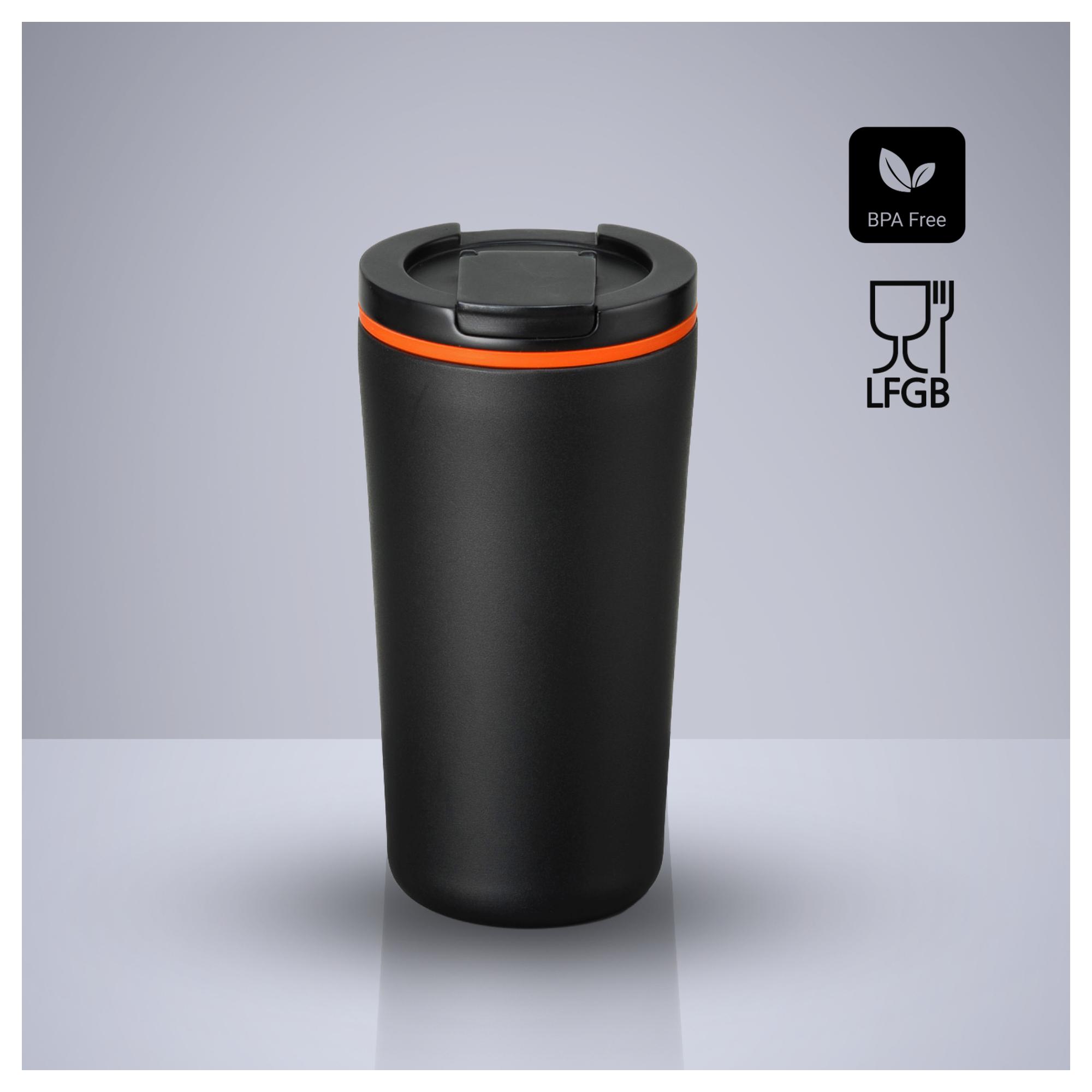 Set Travel: cană termică 370 ml și umbrelă automată Portocaliu Portocaliu