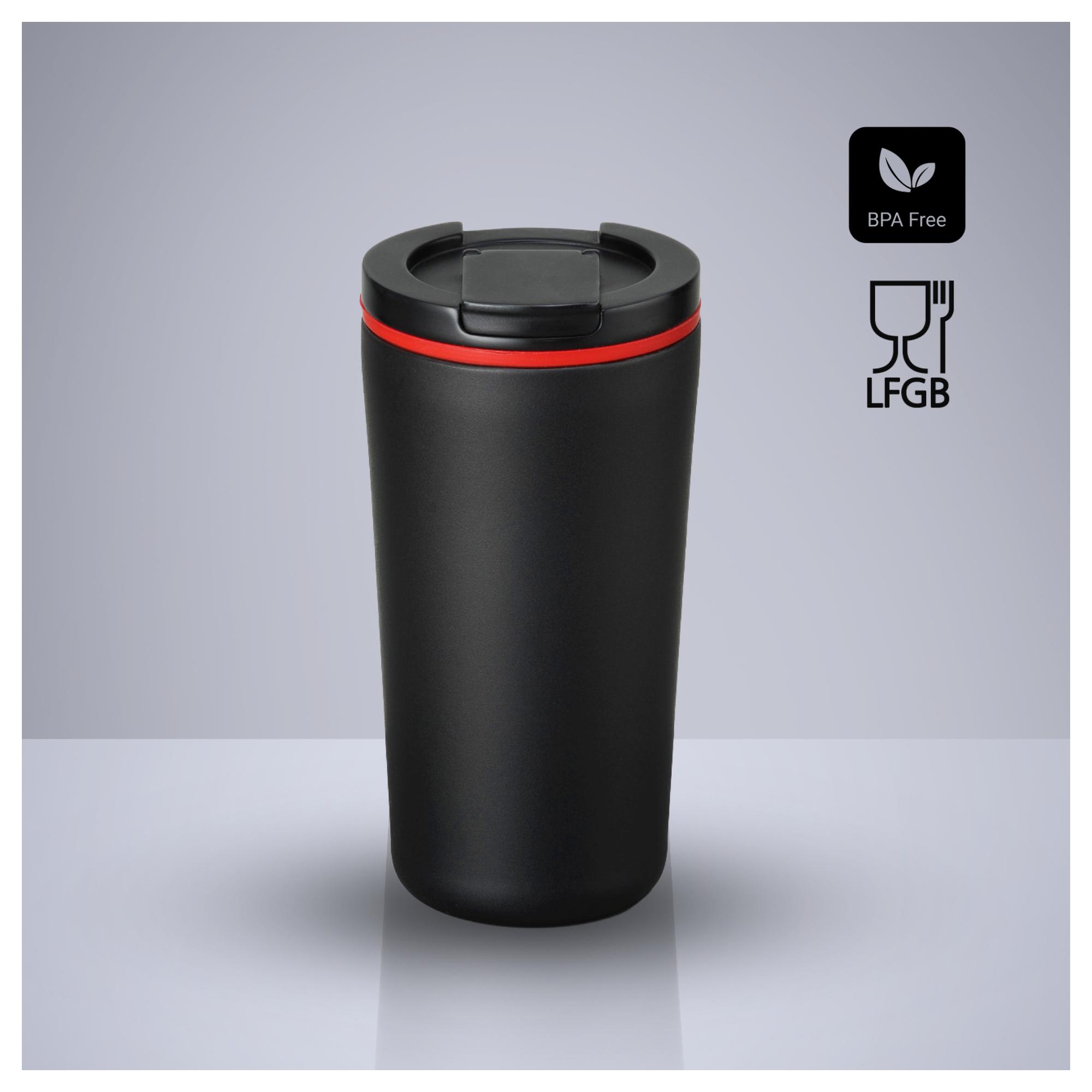Set Travel: cană termică 370 ml și umbrelă automată Rosu Rosu