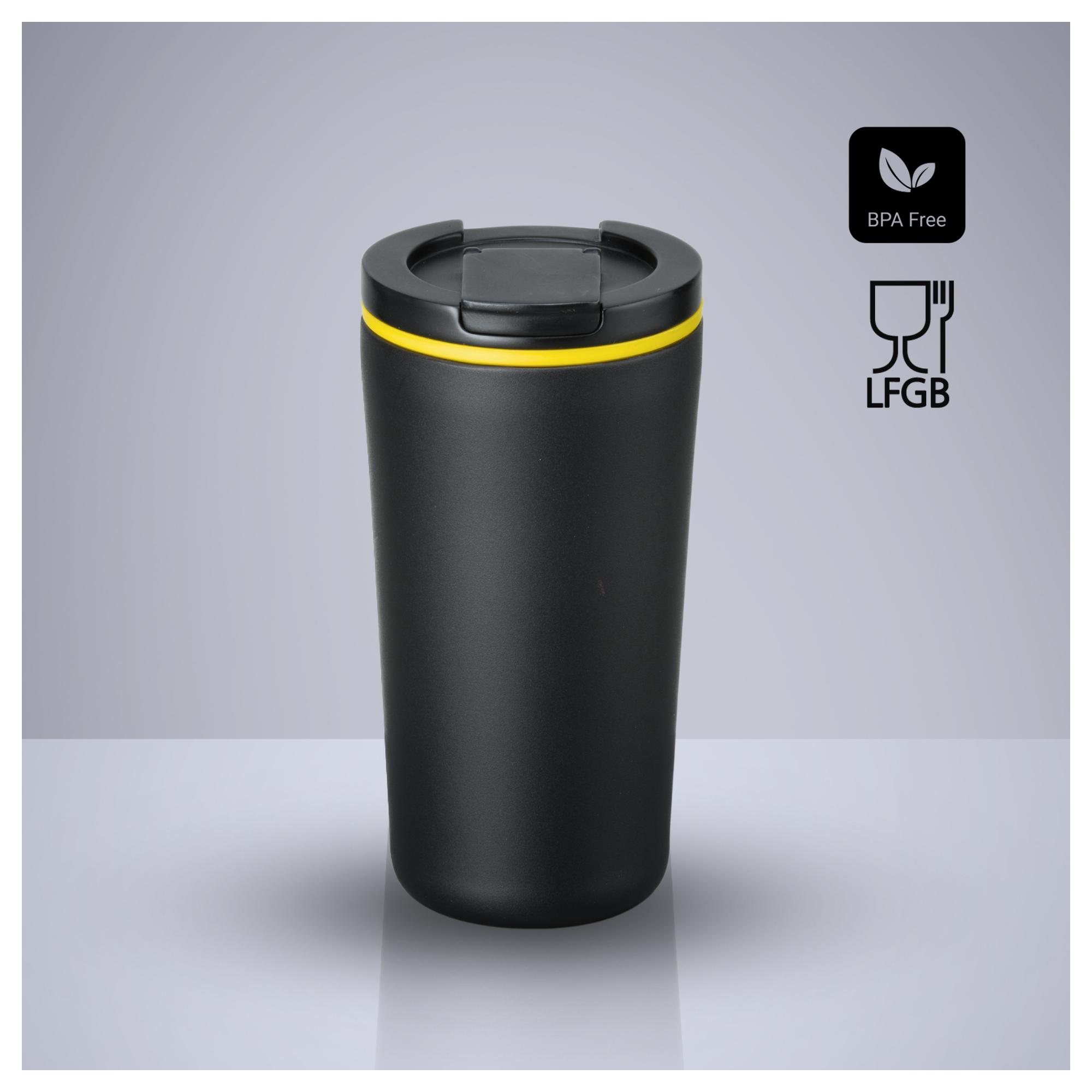 Set Travel: cană termică 370 ml și umbrelă automată Galben Galben