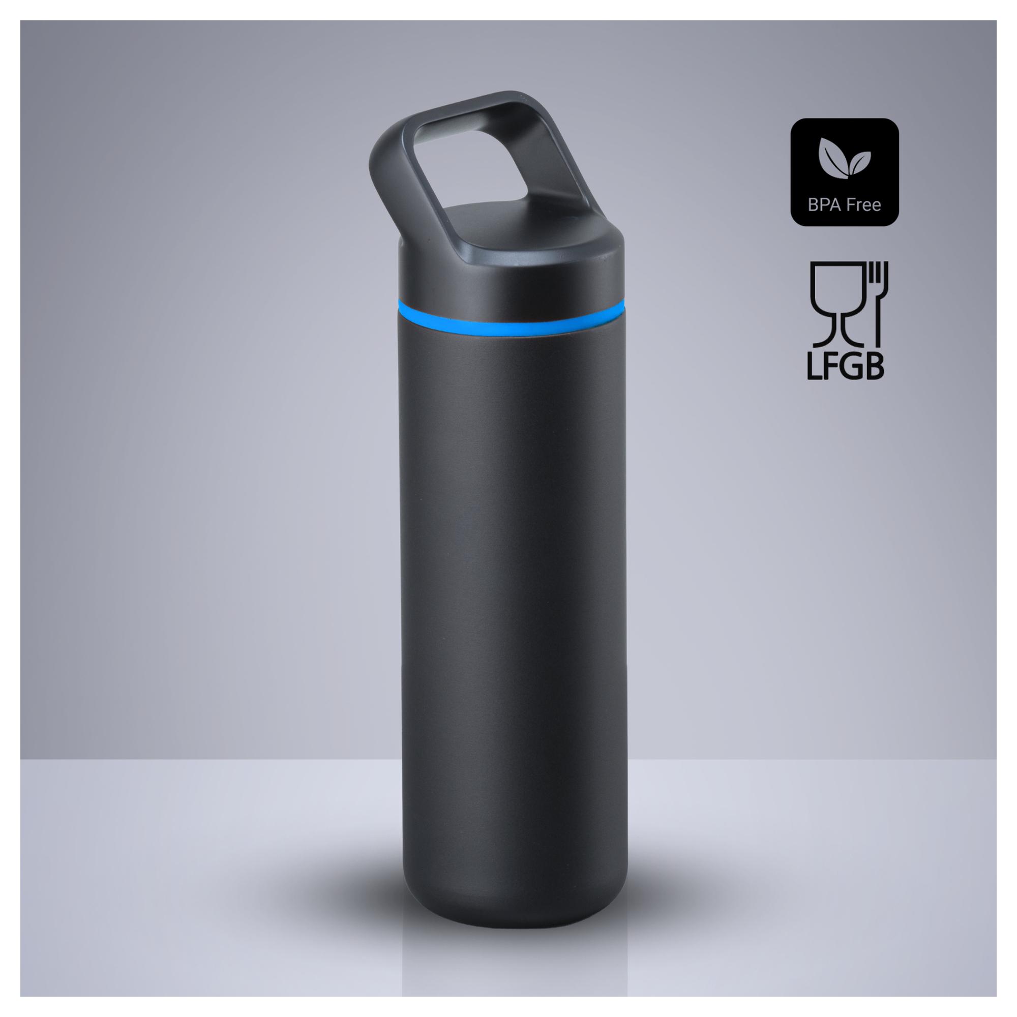 Set Outdoor: sticlă din oțel pentru apă 650 ml și umbrelă automată Albastru Albastru