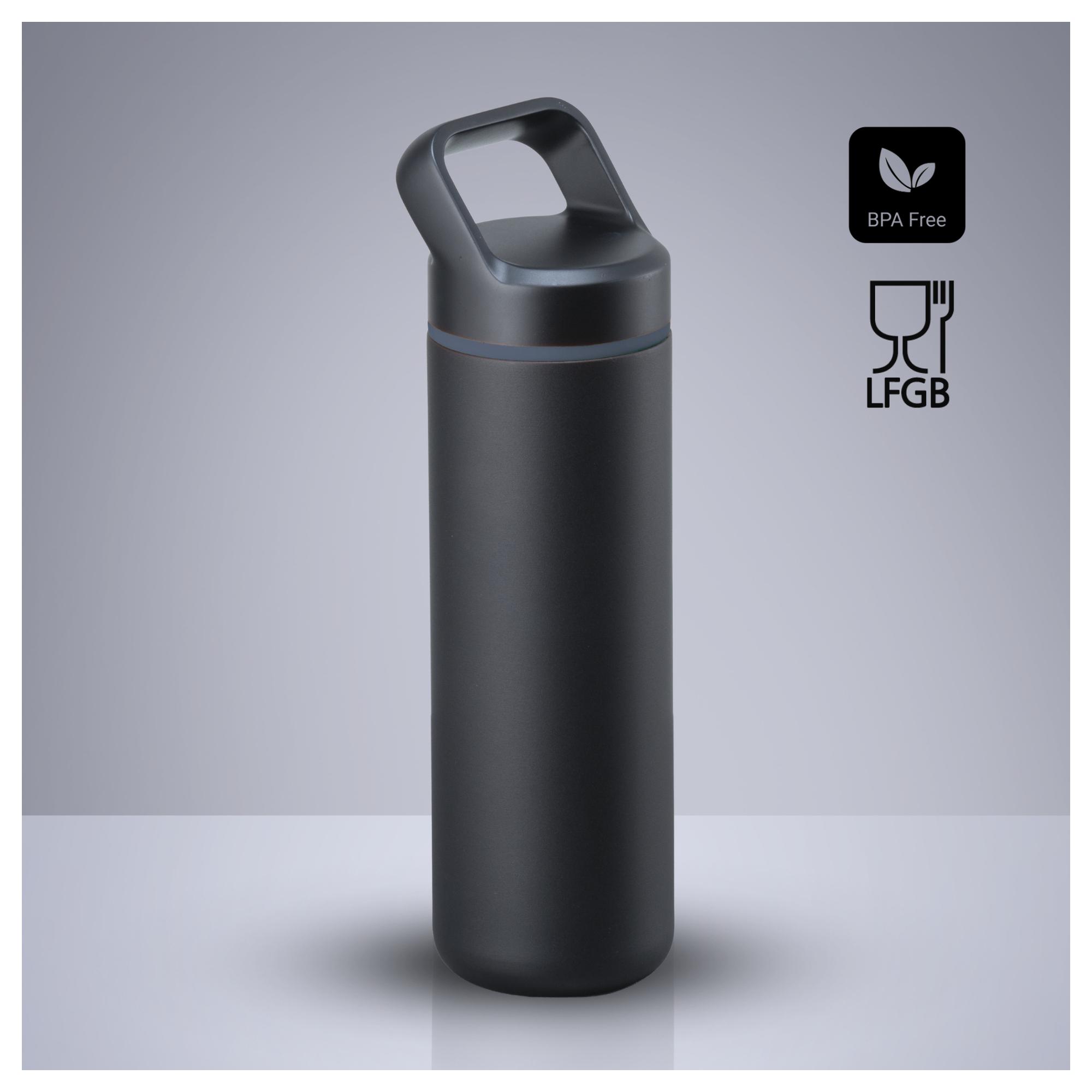 Set Outdoor: sticlă din oțel pentru apă 650 ml și umbrelă automată Gri Gri