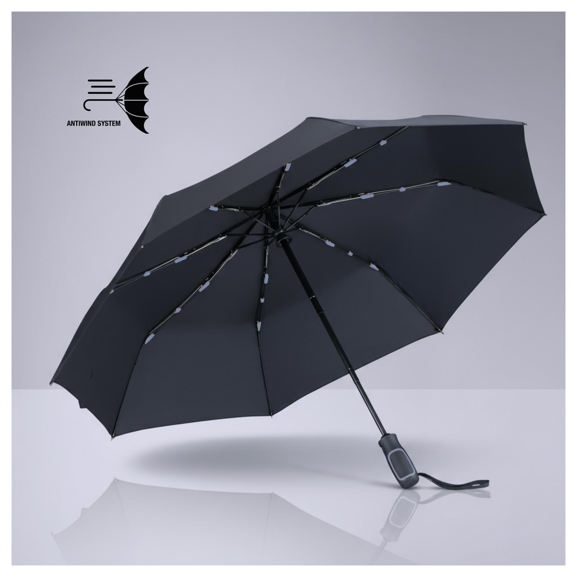 Set Outdoor: sticlă din oțel pentru apă 650 ml și umbrelă automată Gri Gri