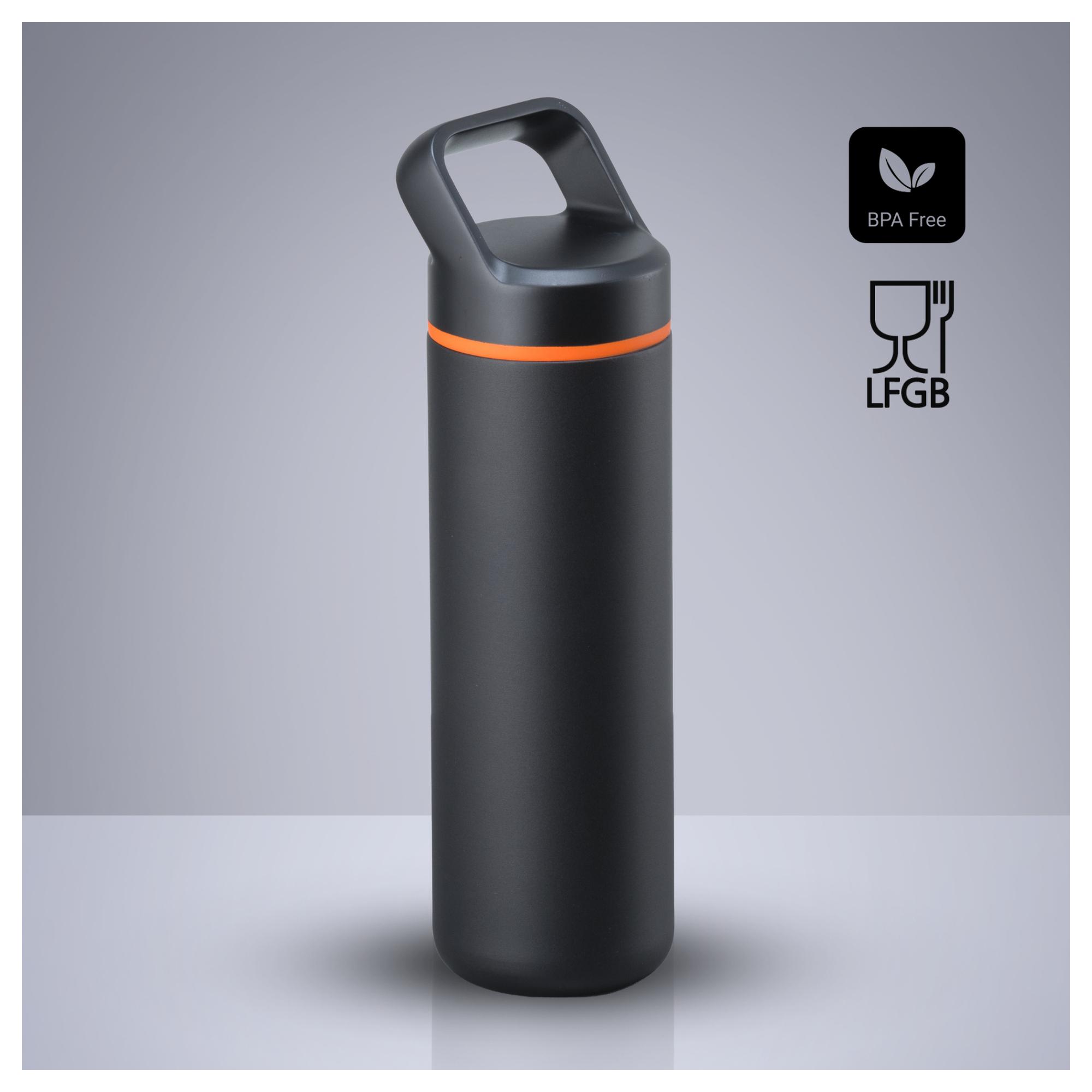 Set Outdoor: sticlă din oțel pentru apă 650 ml și umbrelă automată Portocaliu Portocaliu