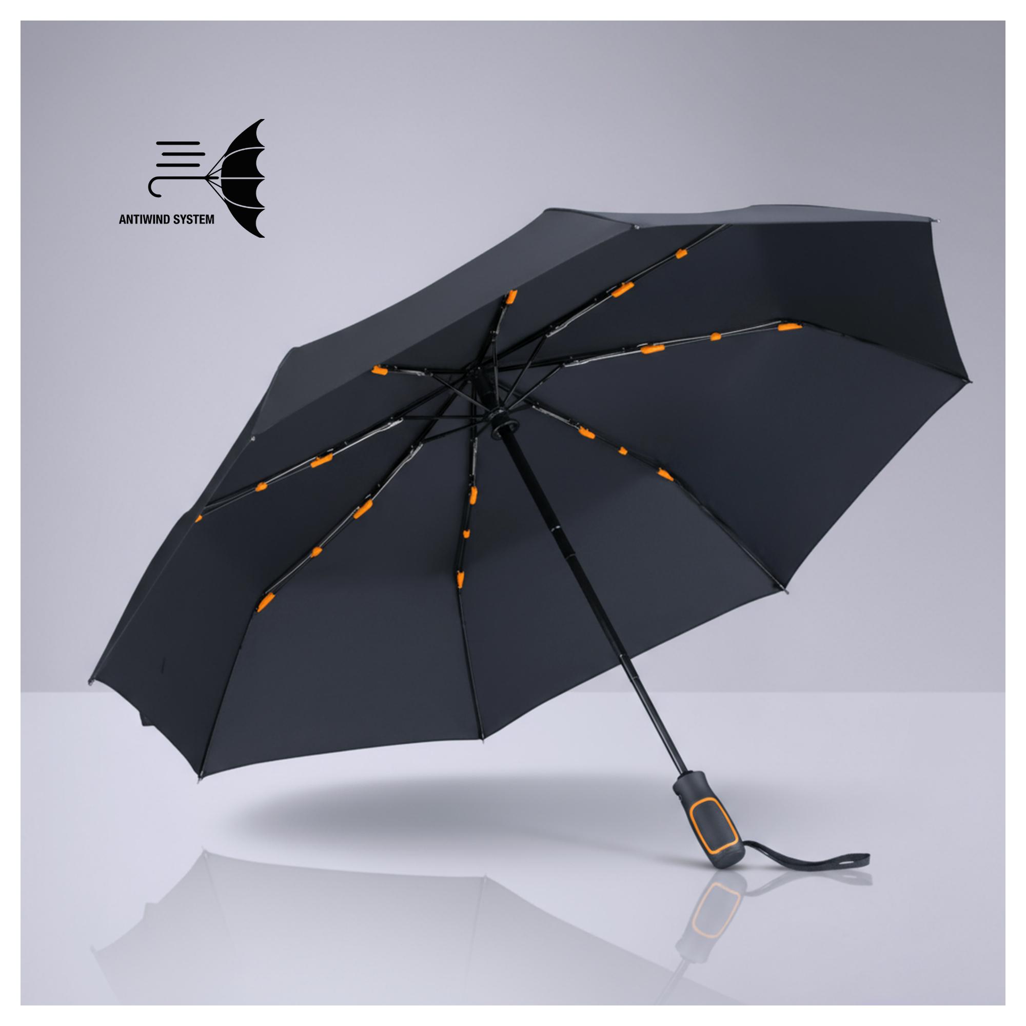 Set Outdoor: sticlă din oțel pentru apă 650 ml și umbrelă automată Portocaliu Portocaliu