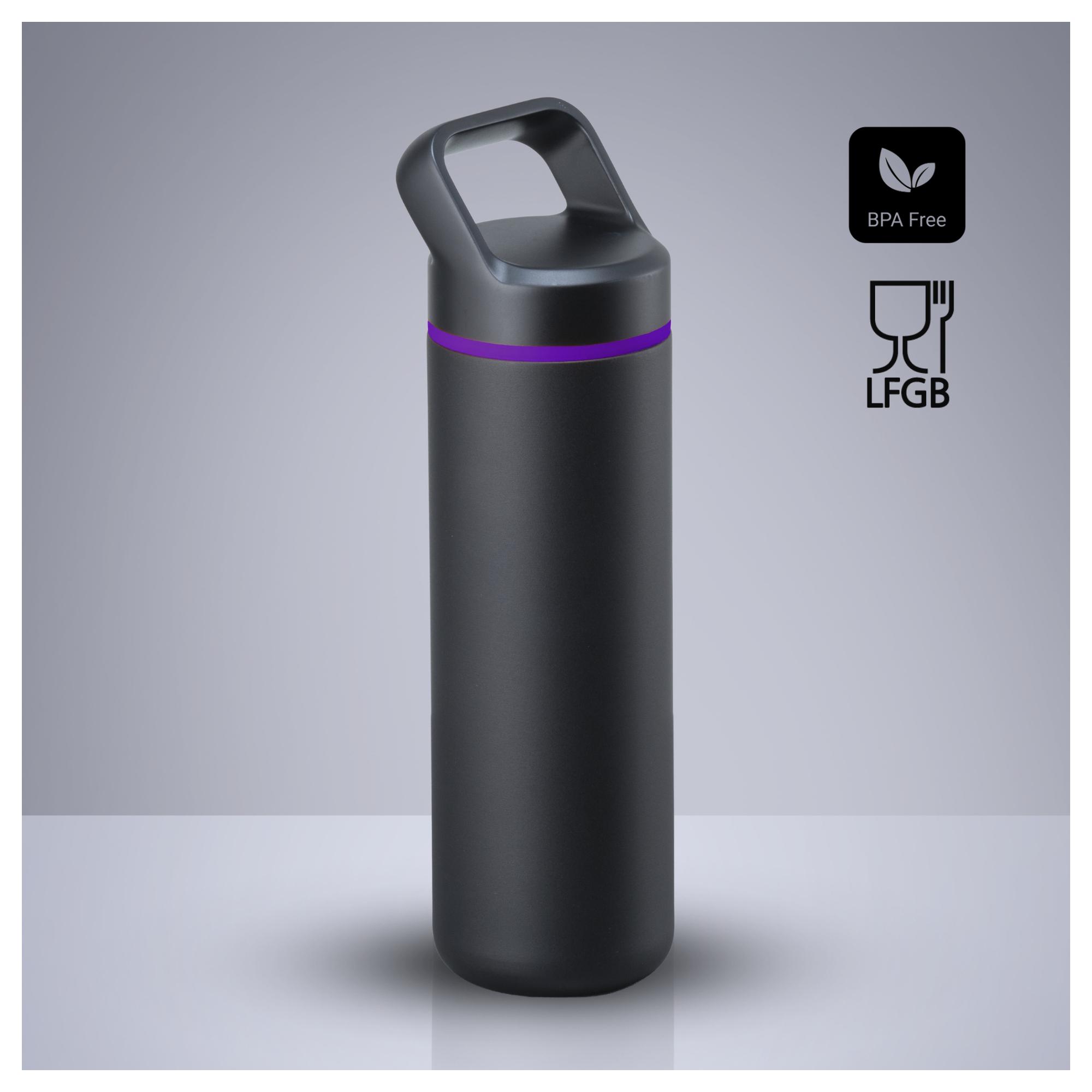 Set Outdoor: sticlă din oțel pentru apă 650 ml și umbrelă automată Violet Violet
