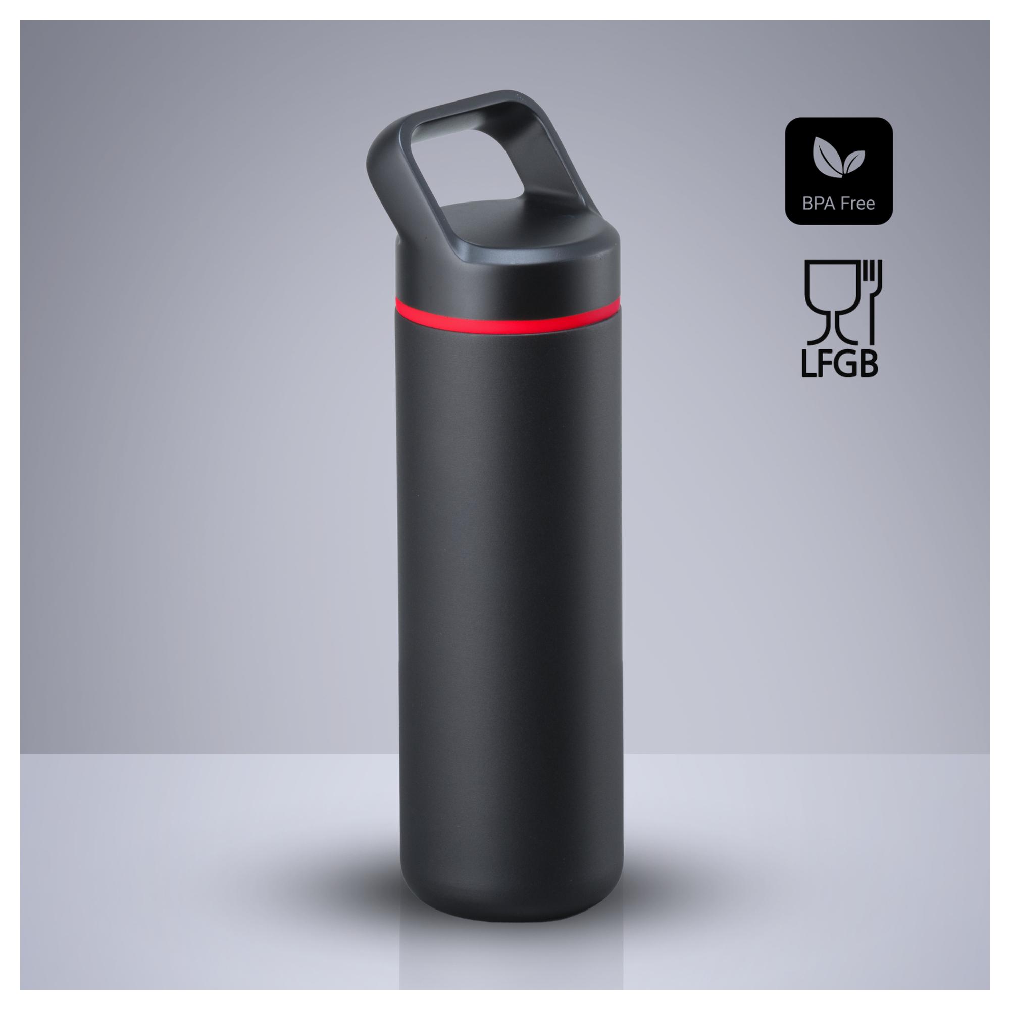 Set Outdoor: sticlă din oțel pentru apă 650 ml și umbrelă automată Rosu Rosu