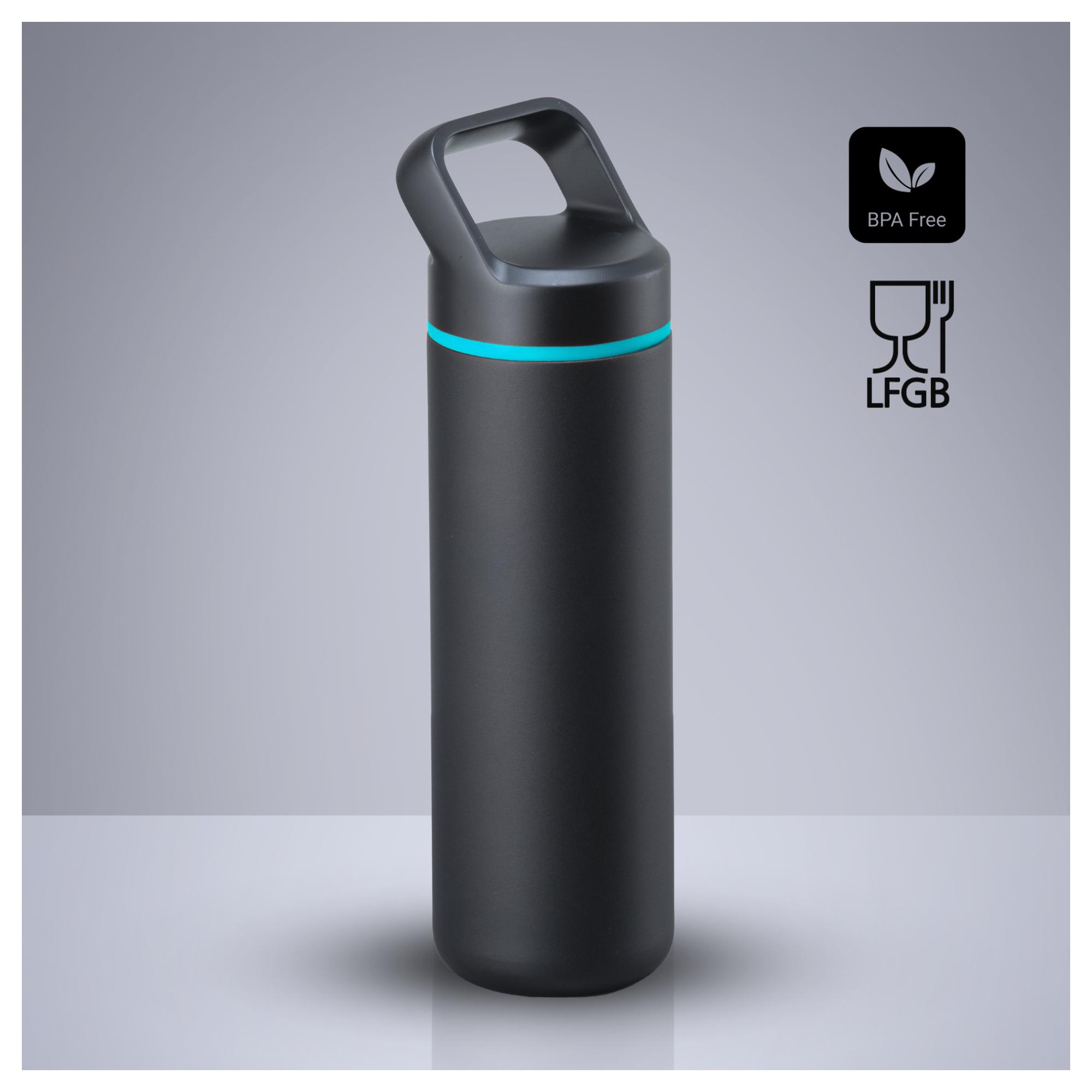 Set Outdoor: sticlă din oțel pentru apă 650 ml și umbrelă automată Turcoaz Turcoaz
