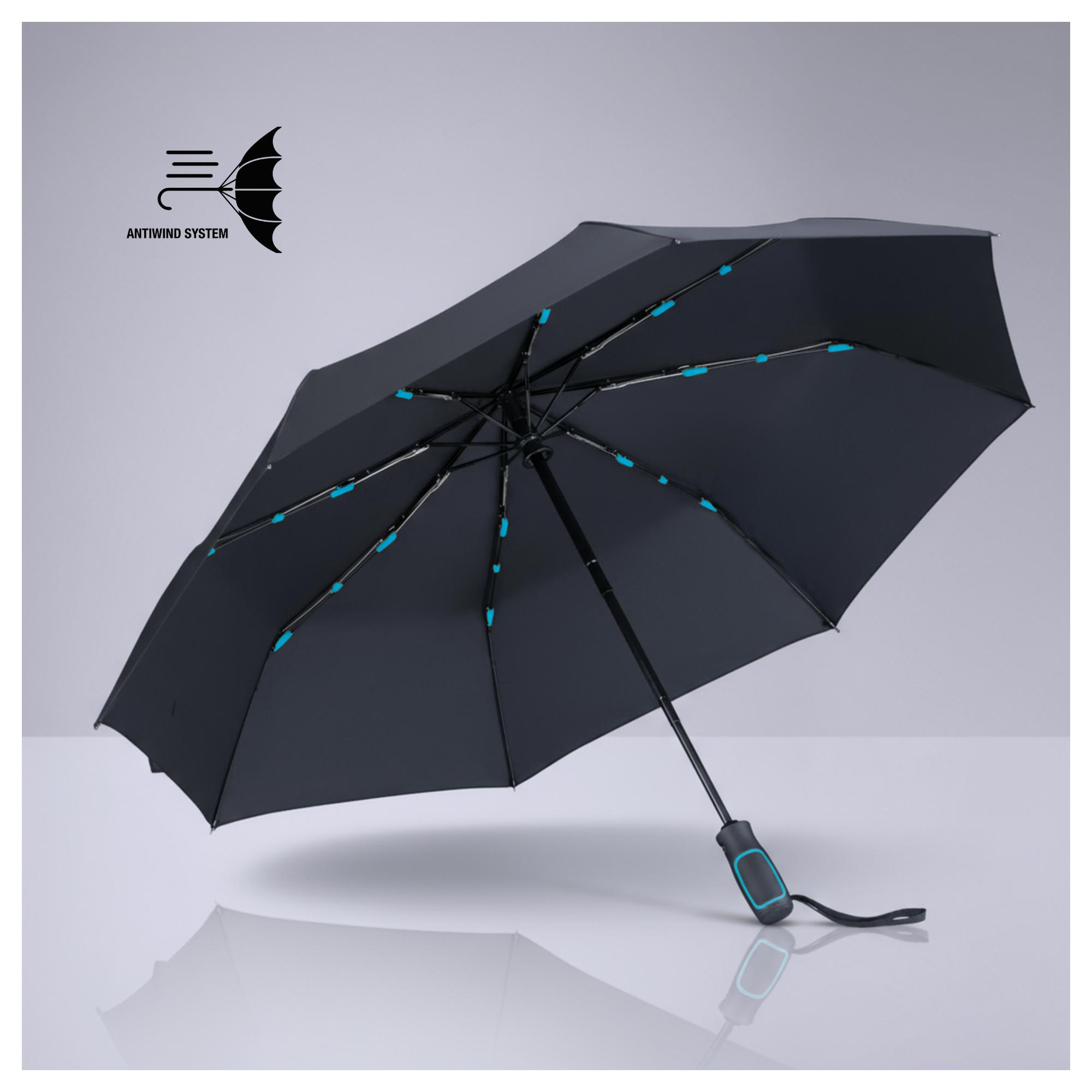 Set Outdoor: sticlă din oțel pentru apă 650 ml și umbrelă automată Turcoaz Turcoaz