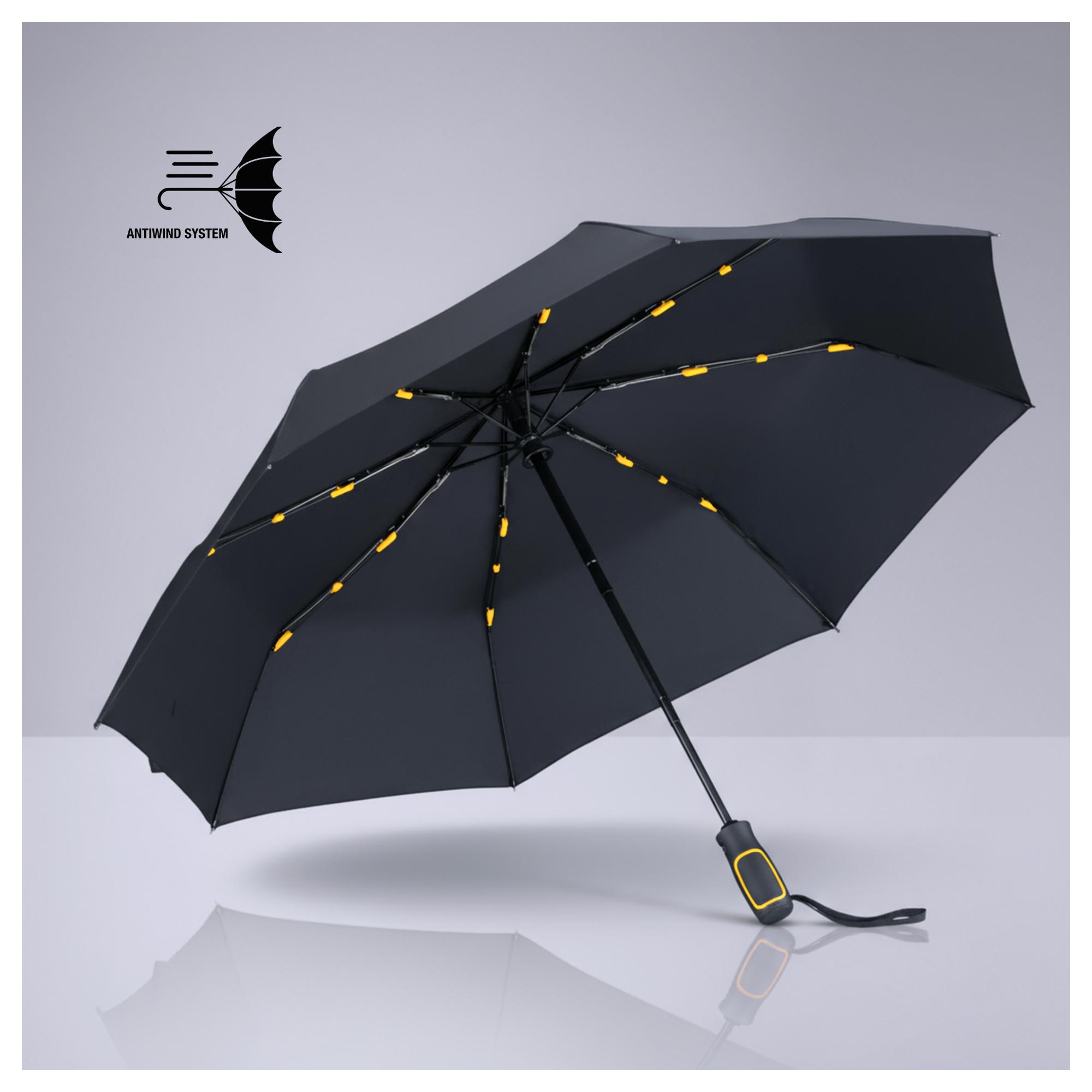 Set Outdoor: sticlă din oțel pentru apă 650 ml și umbrelă automată Galben Galben