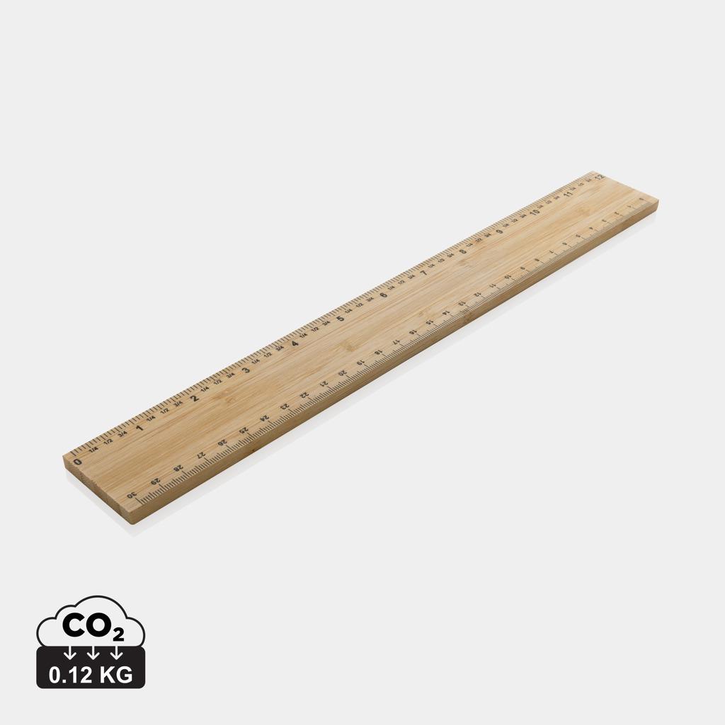 Riglă din bambus extra groasă, dublă față - 30cm Timberson 