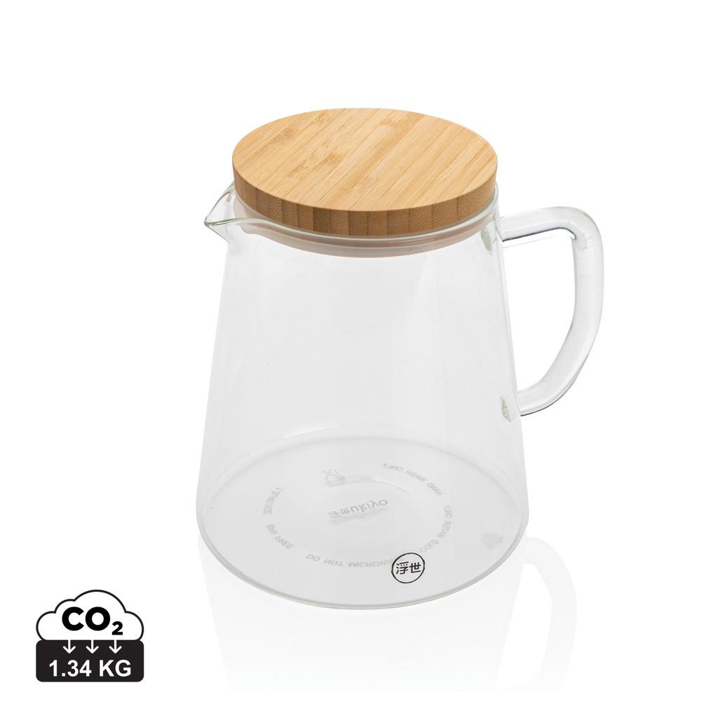 Carafă din sticlă borosilicată cu capac din bambus, 1,2L Ukiyo 