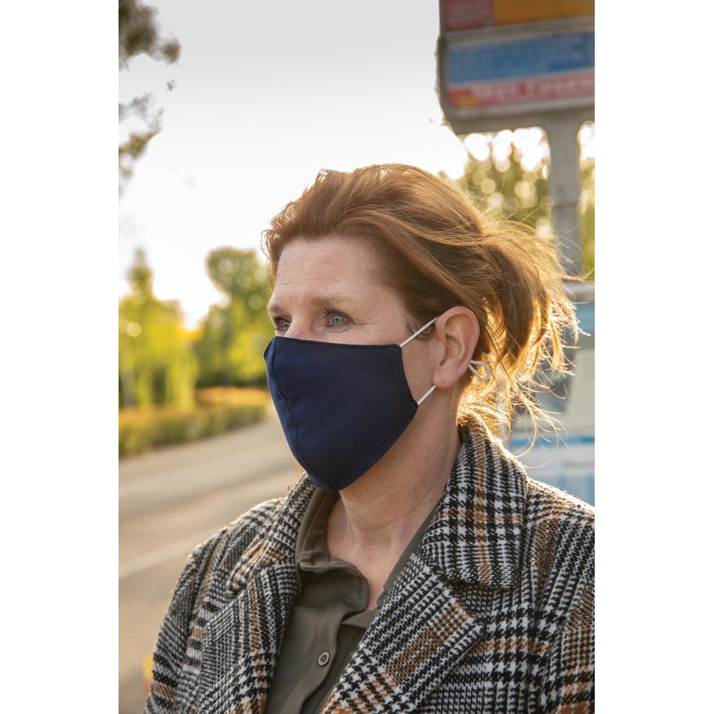 Mască de față reutilizabilă din bumbac dublu navy