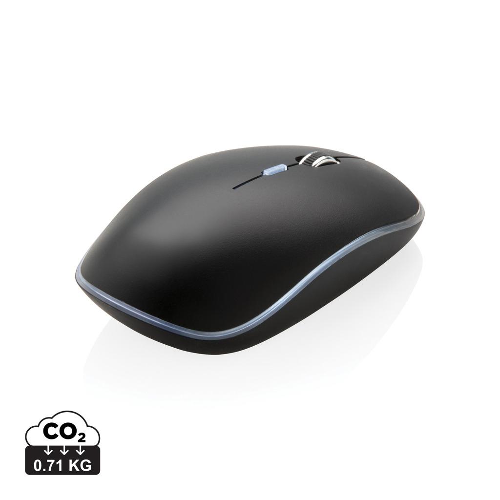 Mouse wireless cu logo iluminat black